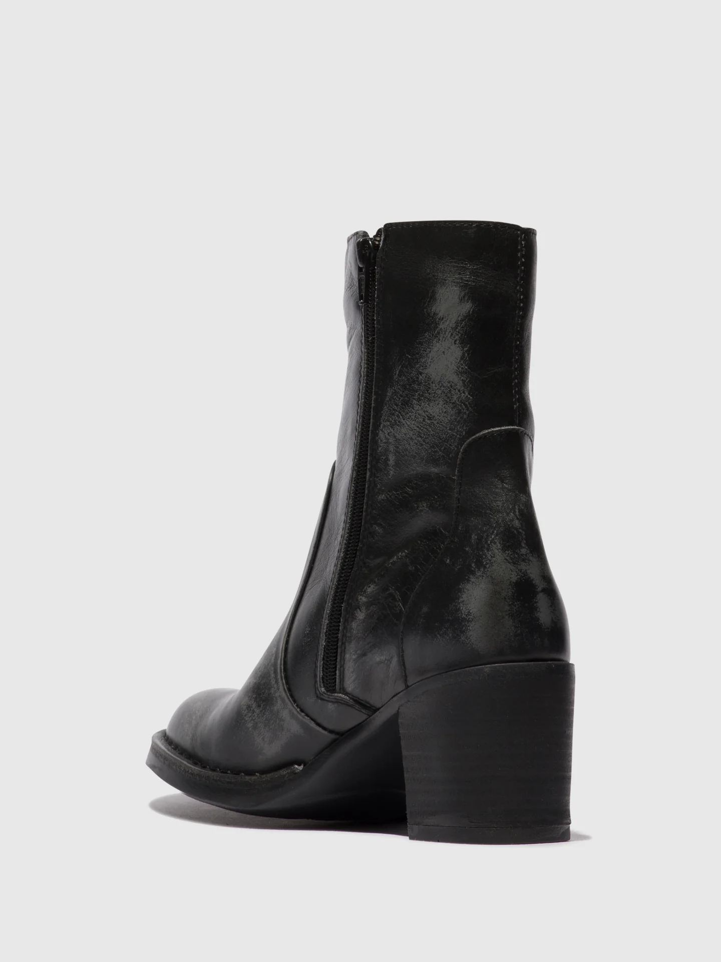 Zip Up Ankle Boots BECY097FLY ANTHRACITE - Image 3