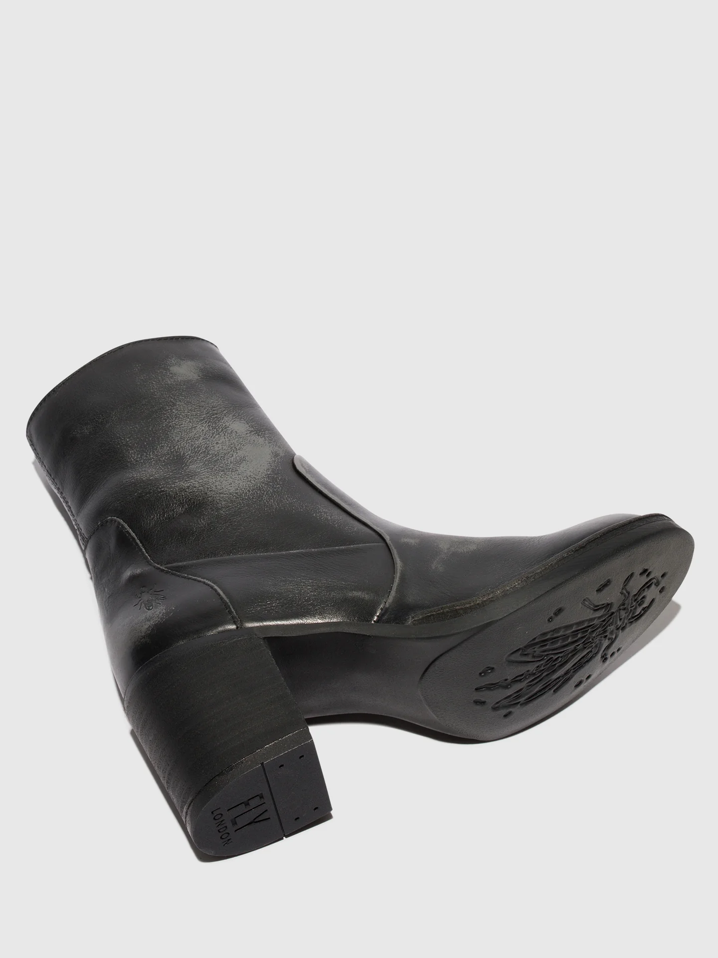 Zip Up Ankle Boots BECY097FLY ANTHRACITE - Image 4