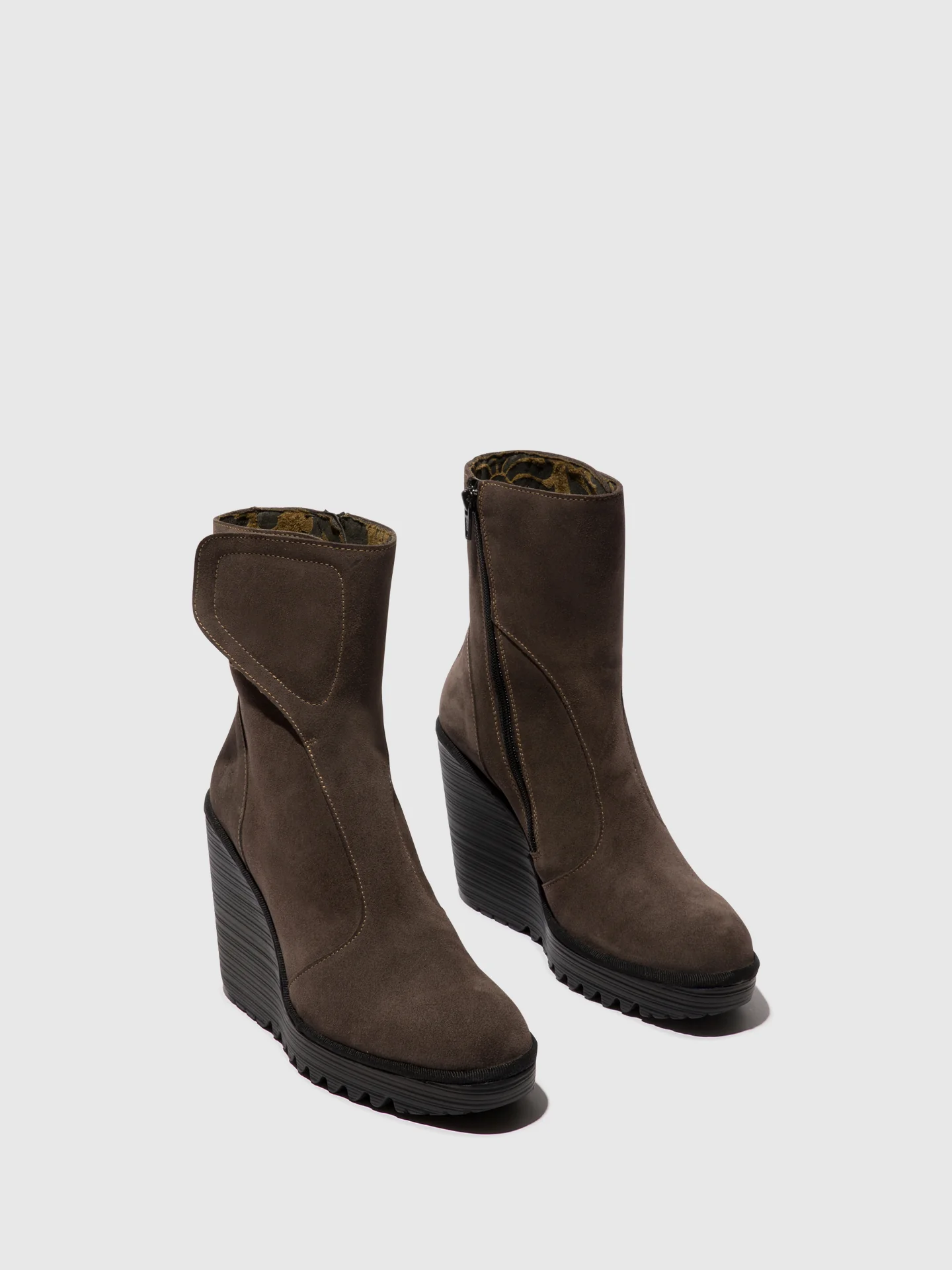 Zip Up Ankle Boots DALLY463FLY ANTHRACITE - Image 2