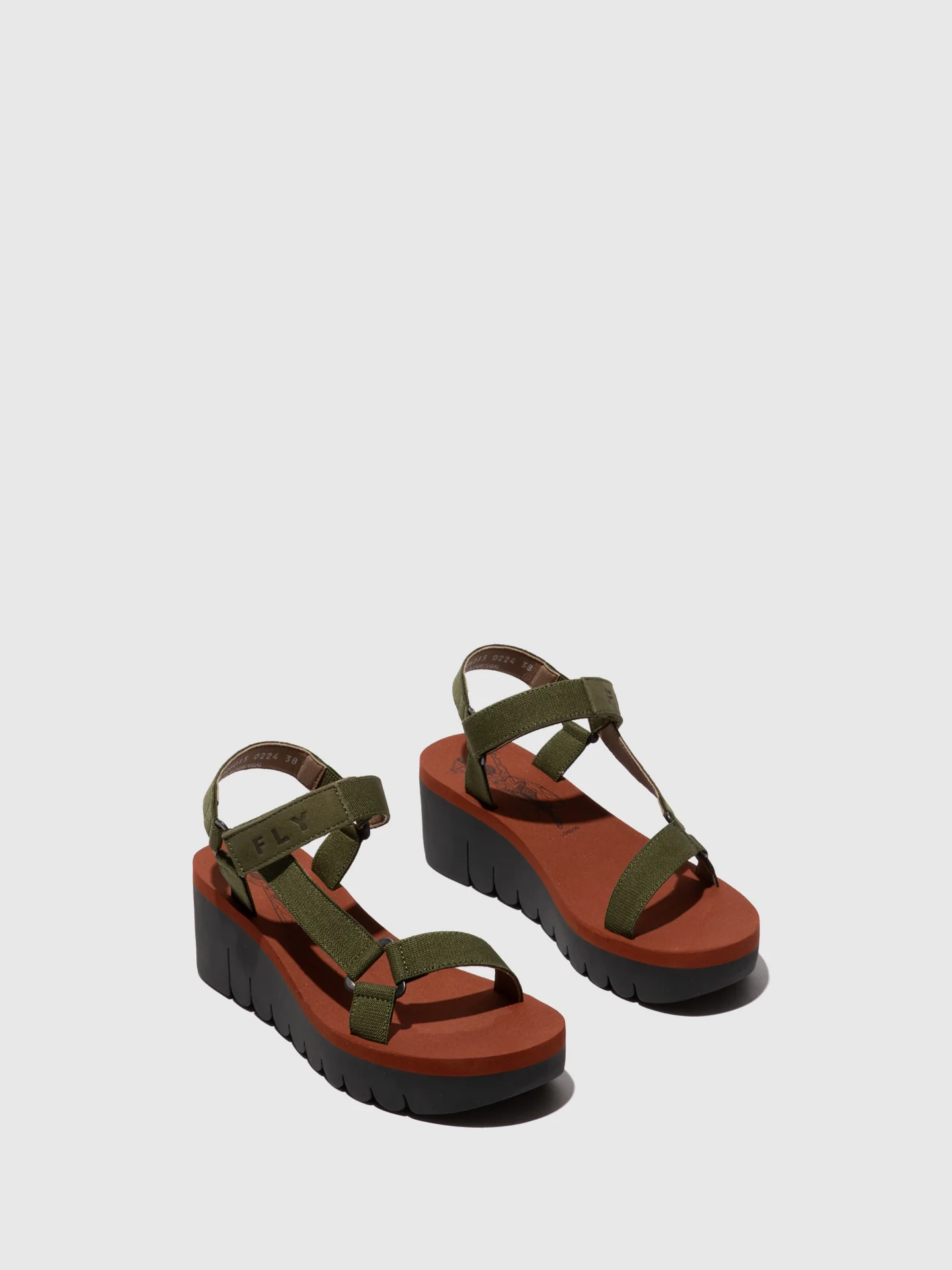 Velcro Sandals YEFA726FLY ARMY GREEN/ARMY GREEN/BRICK - Image 2
