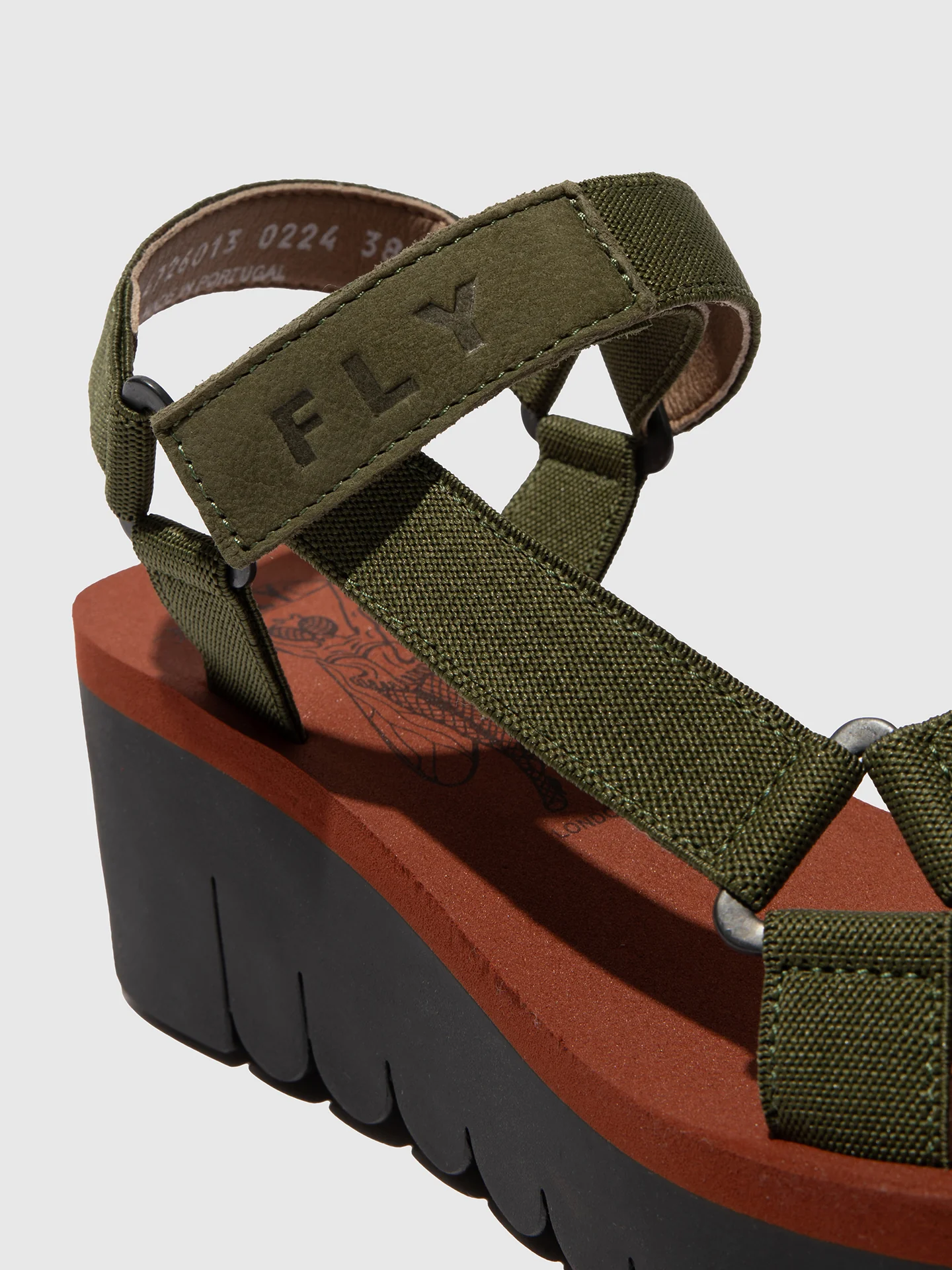 Velcro Sandals YEFA726FLY ARMY GREEN/ARMY GREEN/BRICK - Image 4