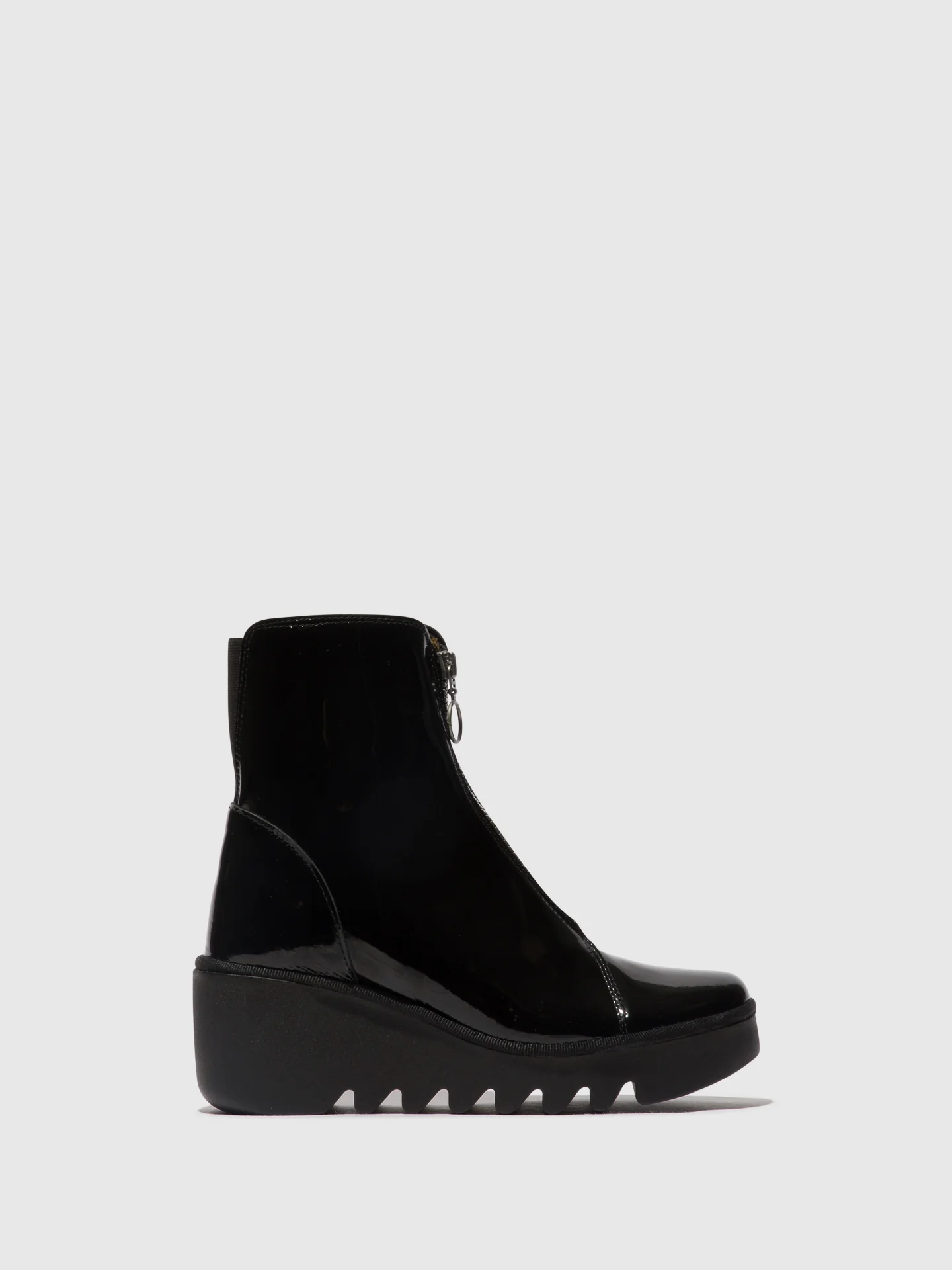 Zip Up Ankle Boots BOCE457FLY ATLANTIS BLACK