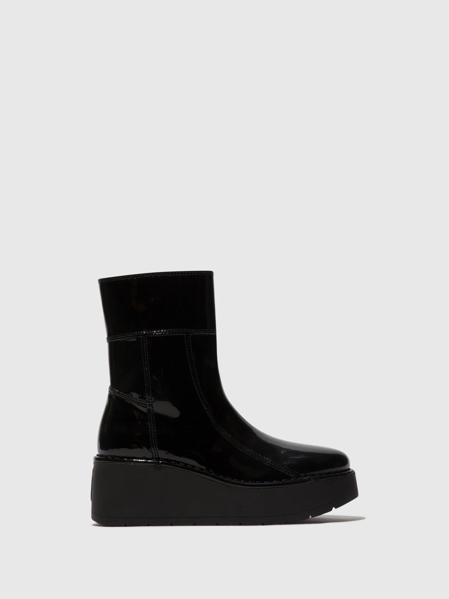 Zip Up Ankle Boots HANN248FLY ATLANTIS BLACK