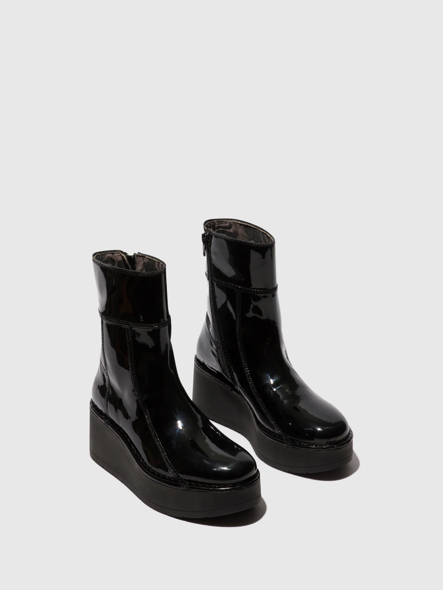 Zip Up Ankle Boots HANN248FLY ATLANTIS BLACK - Image 2