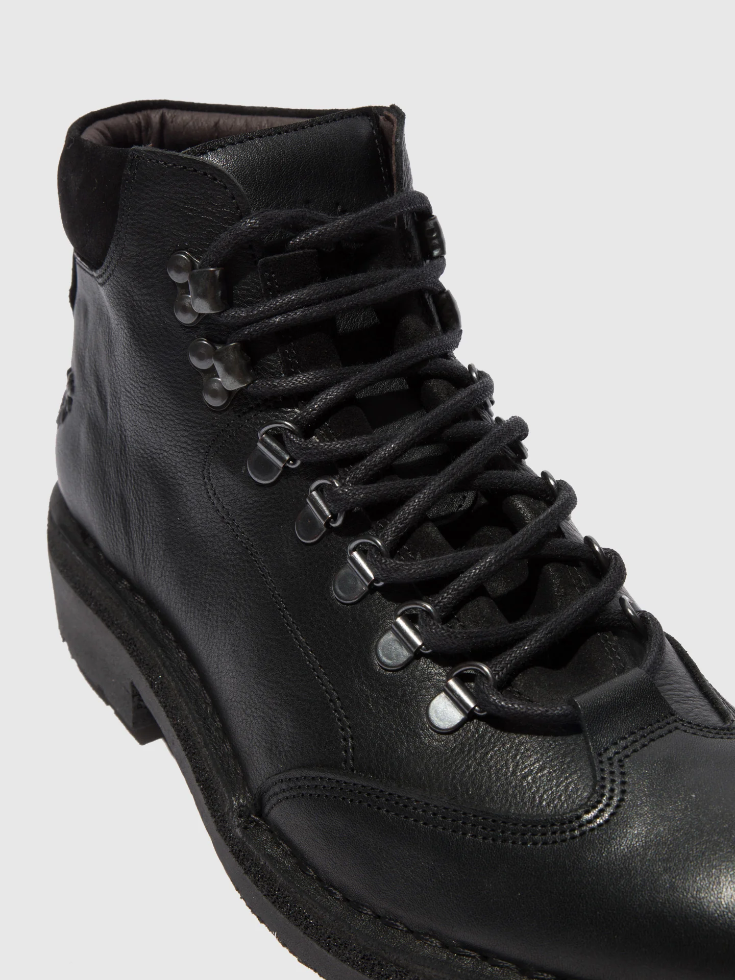 Lace-up Ankle Boots REUS075FLY BIO/OILSUEDE (VEGETAL) BLACK - Image 4