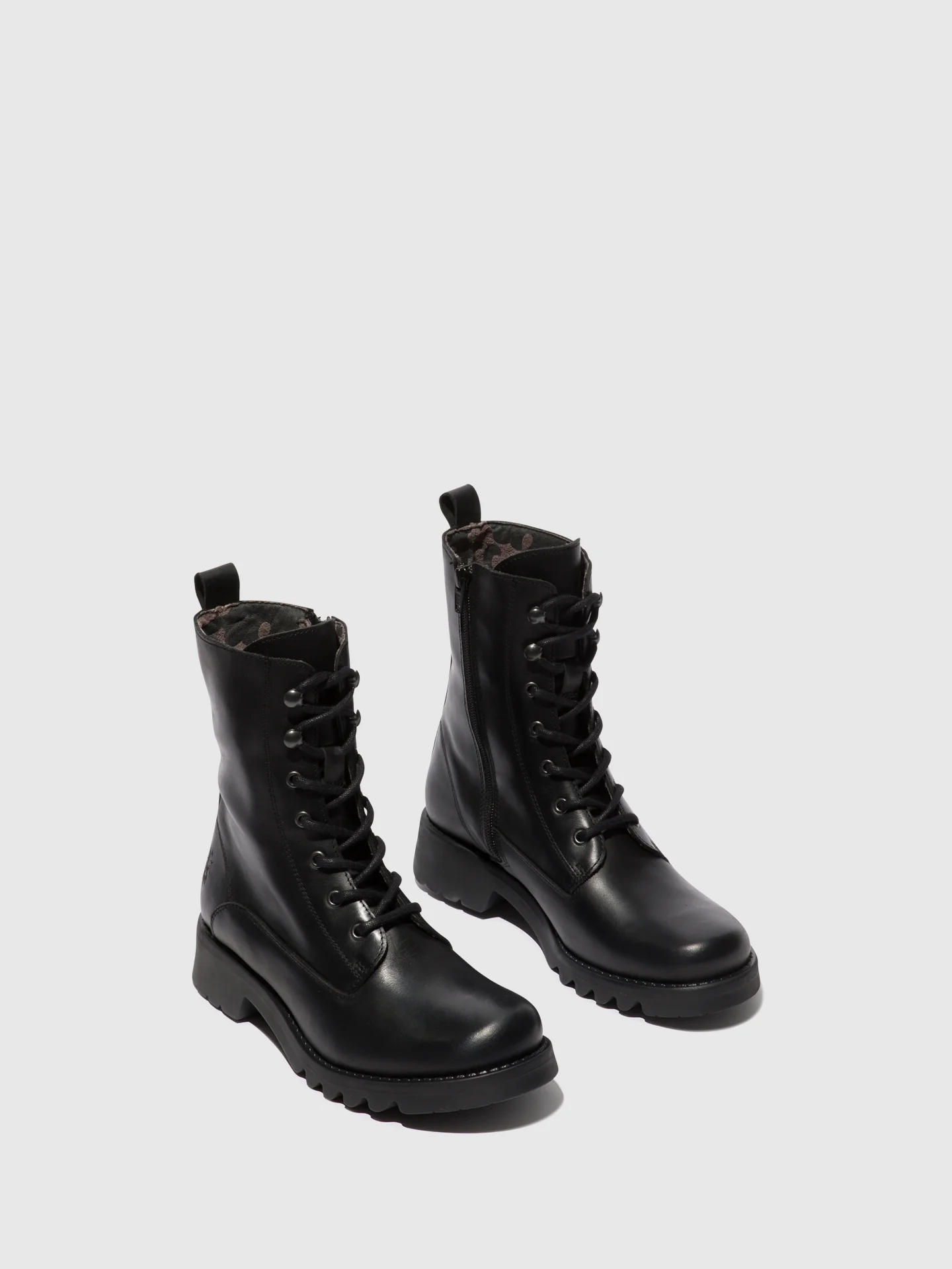 Lace-up Ankle Boots REID893FLY BLACK (ALL BLACK) - Image 2