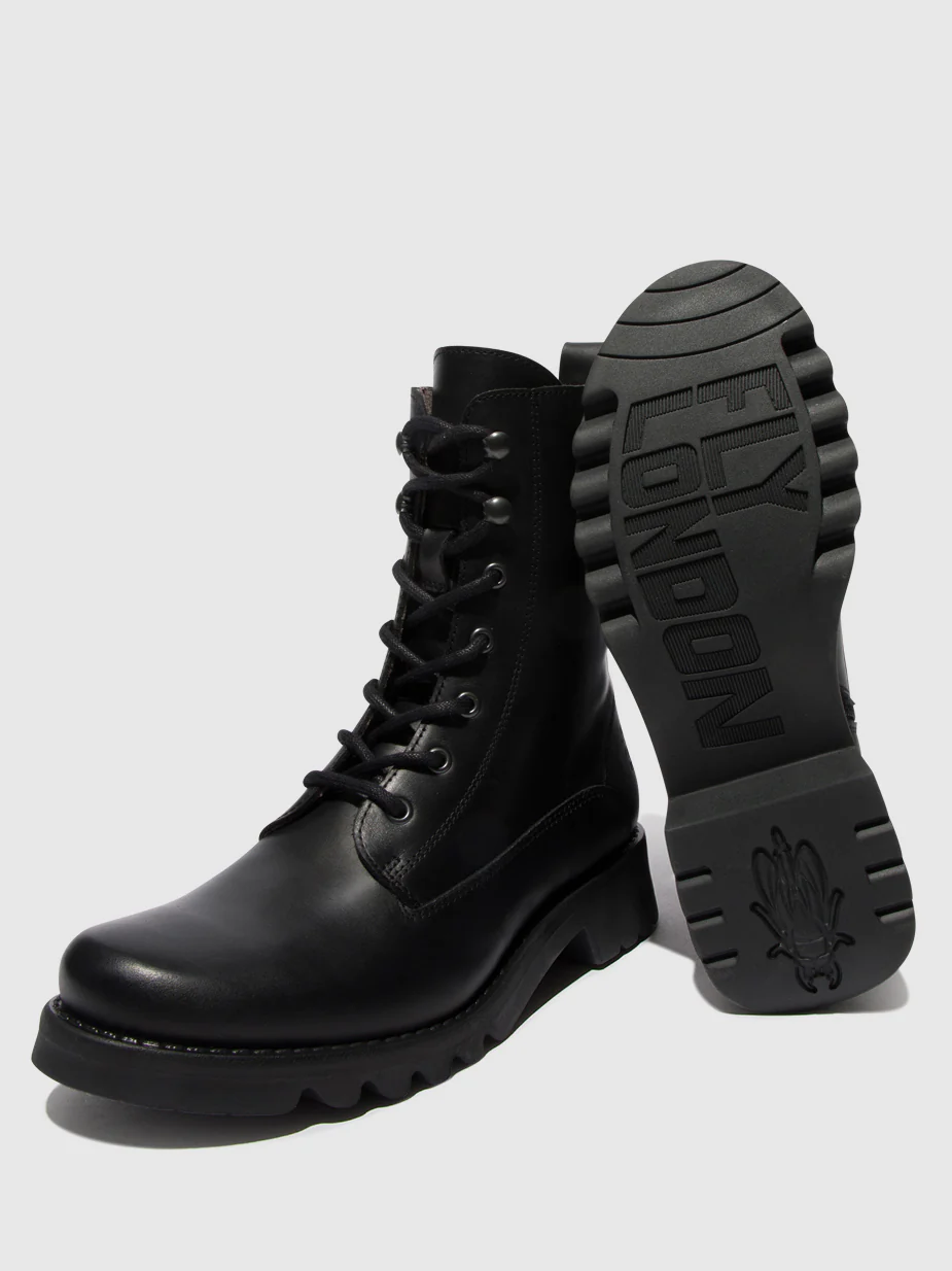 Lace-up Ankle Boots REID893FLY BLACK (ALL BLACK) - Image 4