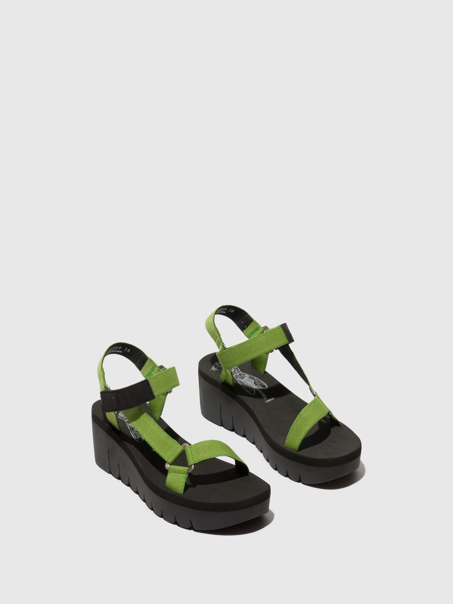 Velcro Sandals YEFA726FLY BLACK/AVOCADO (BLACK - Image 2