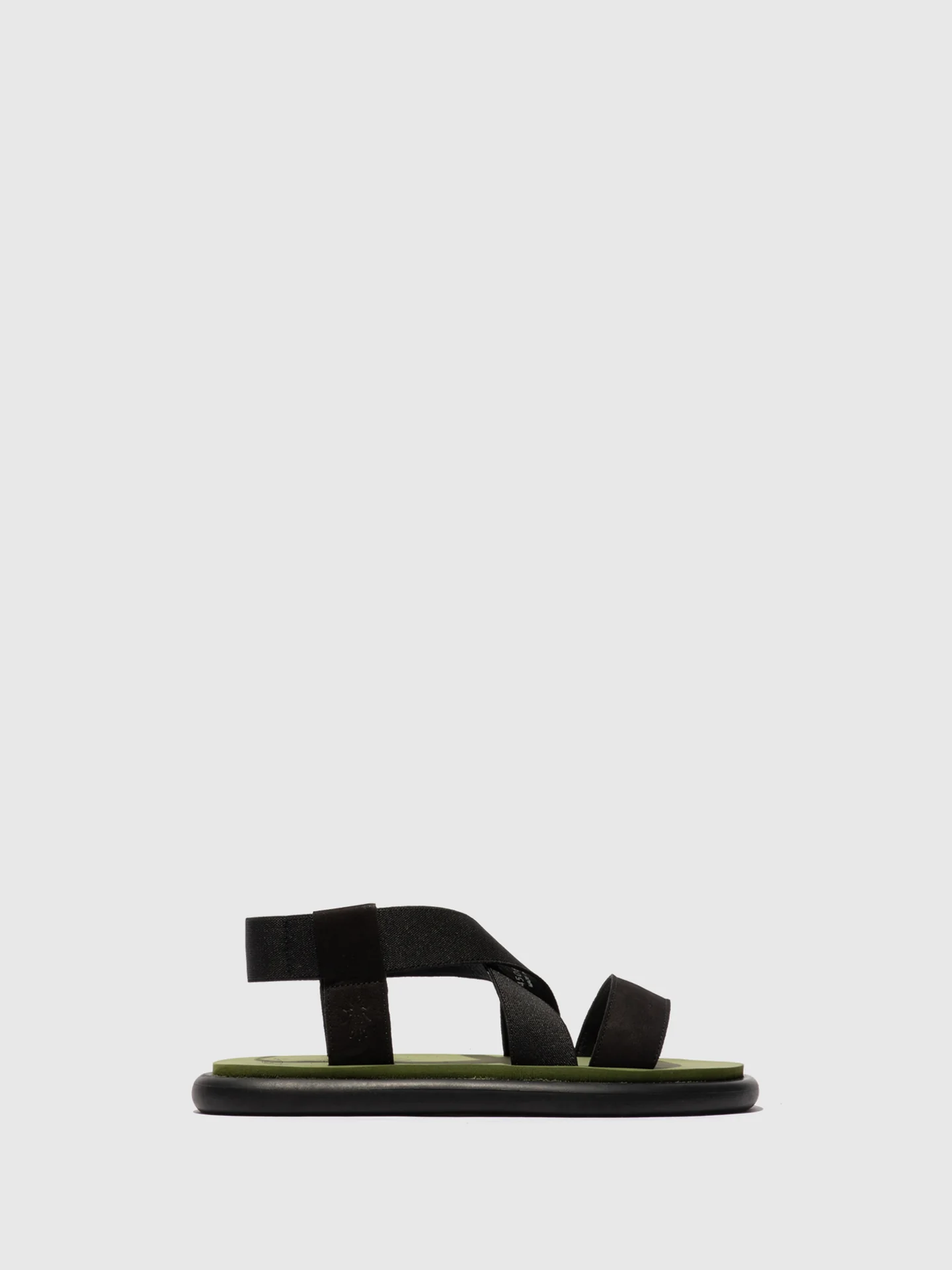 Sling-Back Sandals OAKE067FLY BLACK/BLACK/ARMY GREEN