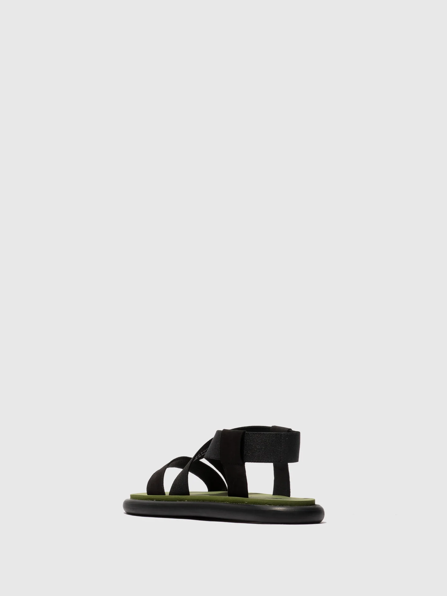 Sling-Back Sandals OAKE067FLY BLACK/BLACK/ARMY GREEN - Image 3