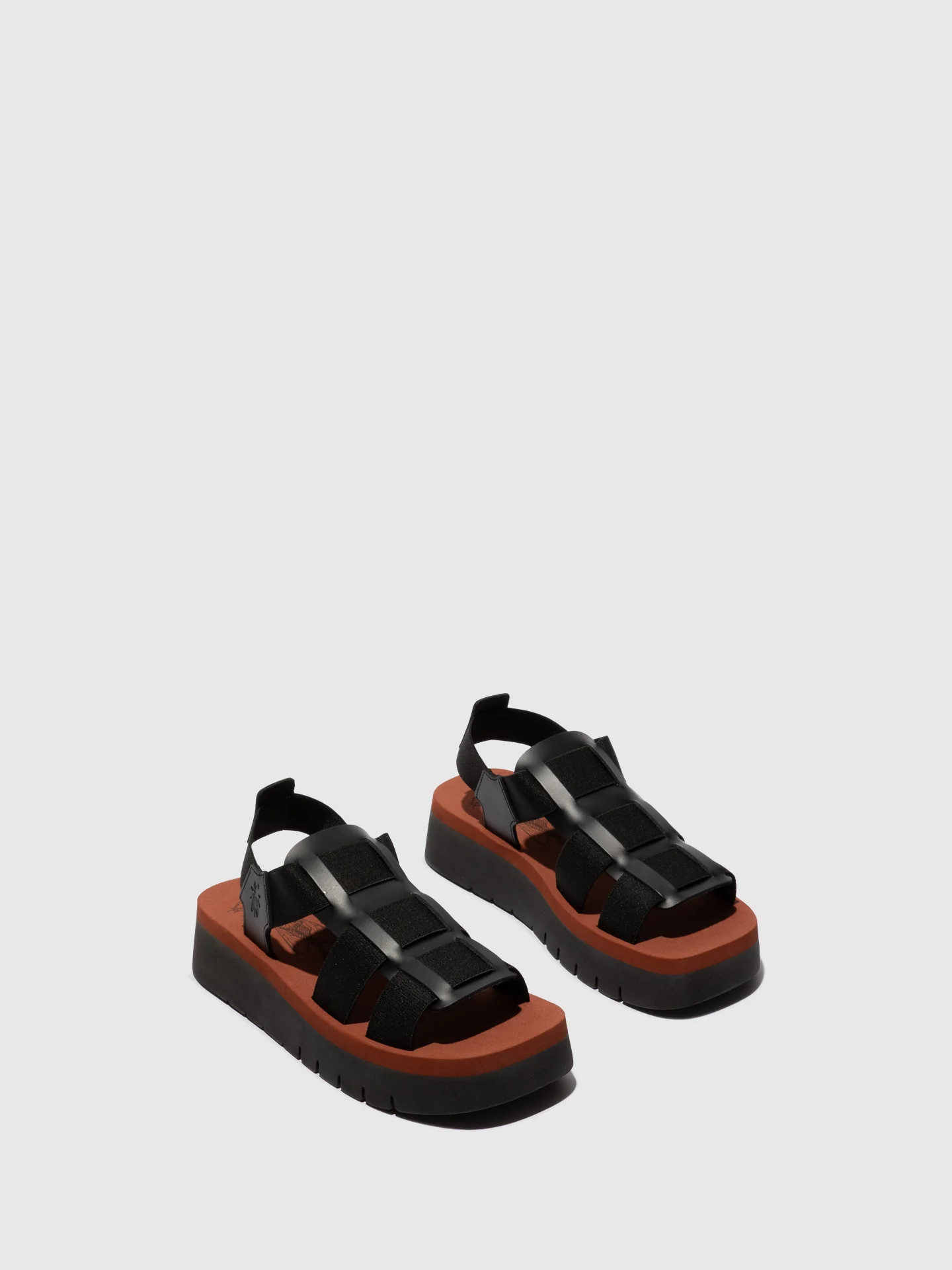 Sling-Back Sandals SAMB245FLY BLACK/BLACK/BRICK - Image 2