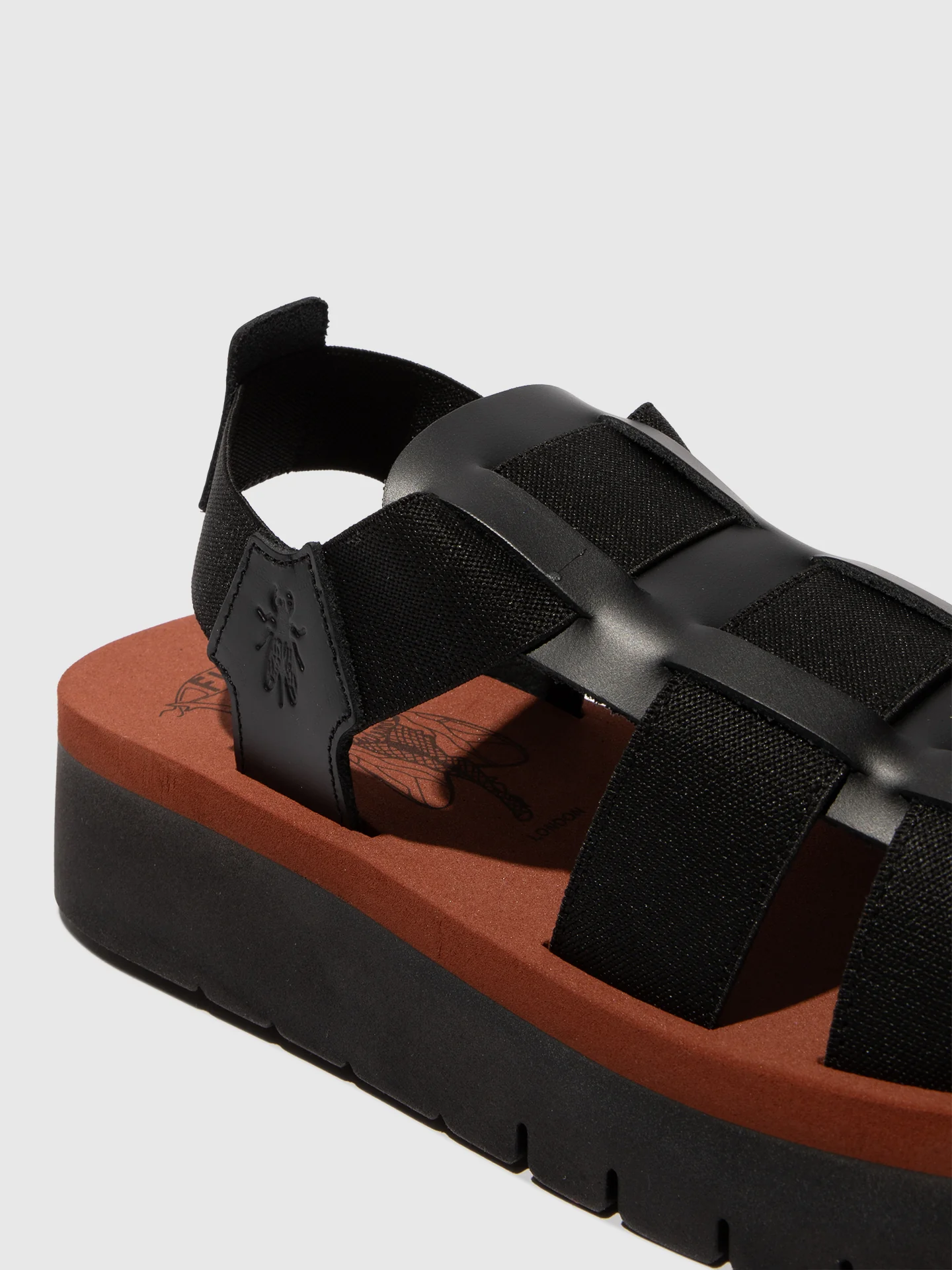 Sling-Back Sandals SAMB245FLY BLACK/BLACK/BRICK - Image 4