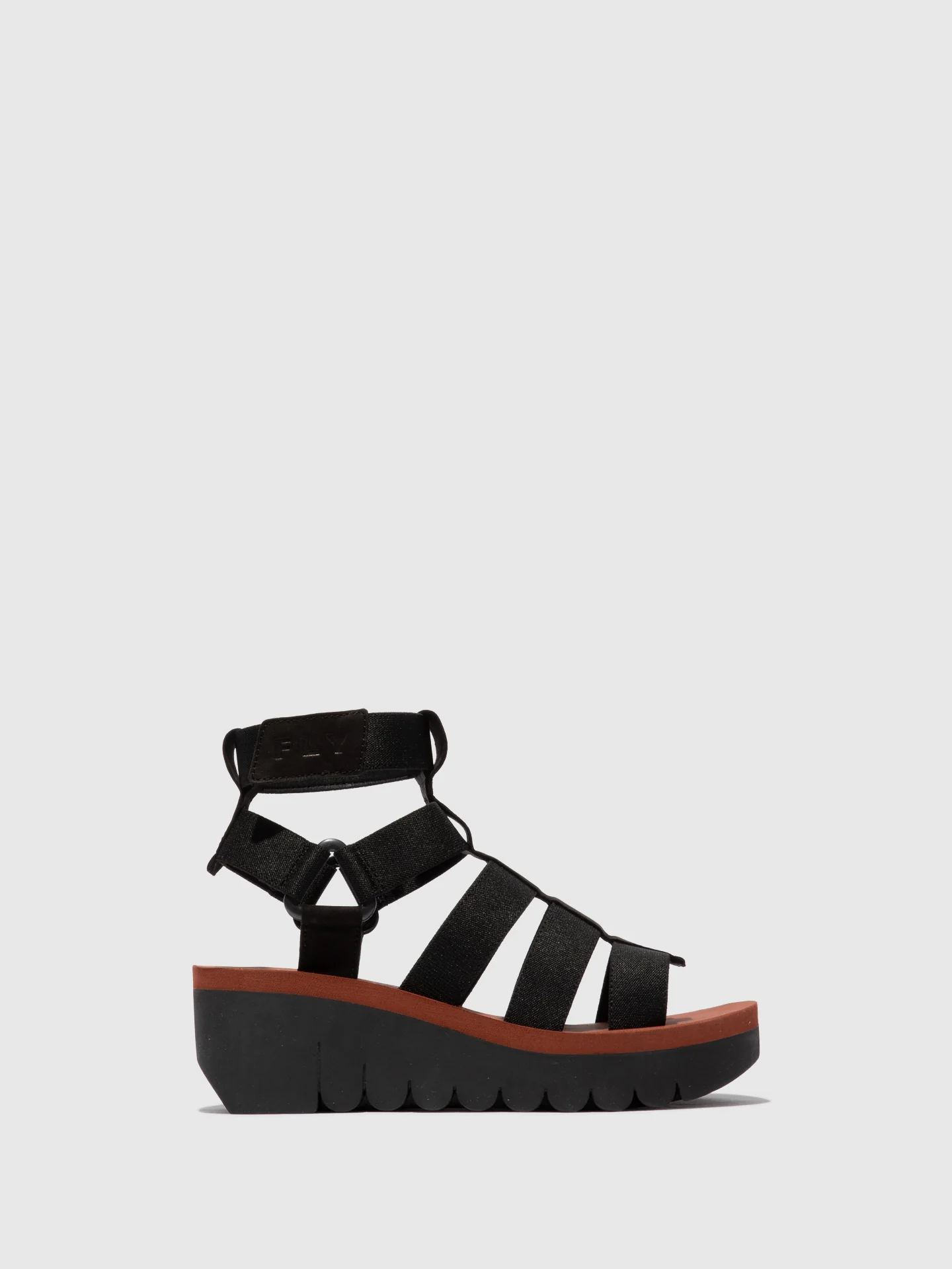 Strappy Sandals YUFI032FLY BLACK/BLACK/BRICK