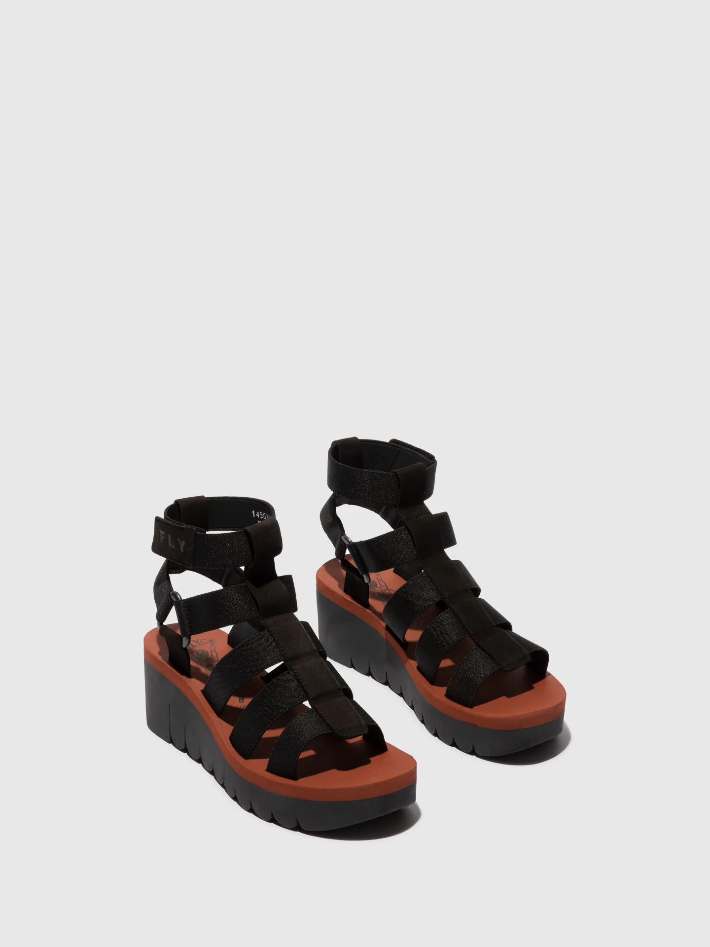 Strappy Sandals YUFI032FLY BLACK/BLACK/BRICK - Image 2