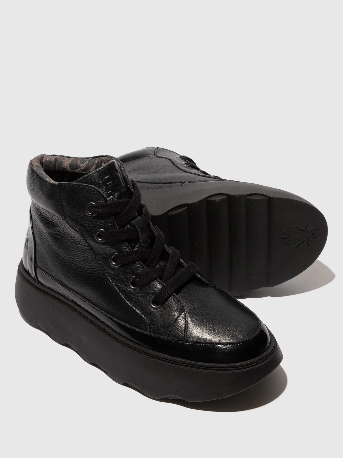 Lace-up Ankle Boots FECH726FLY BLACK/BLACK - Image 4