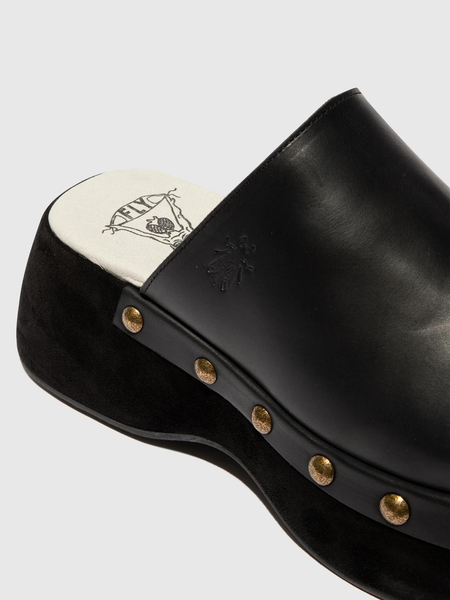 Round Toe Clogs BLEK079FLY BLACK/BLACK - Image 4