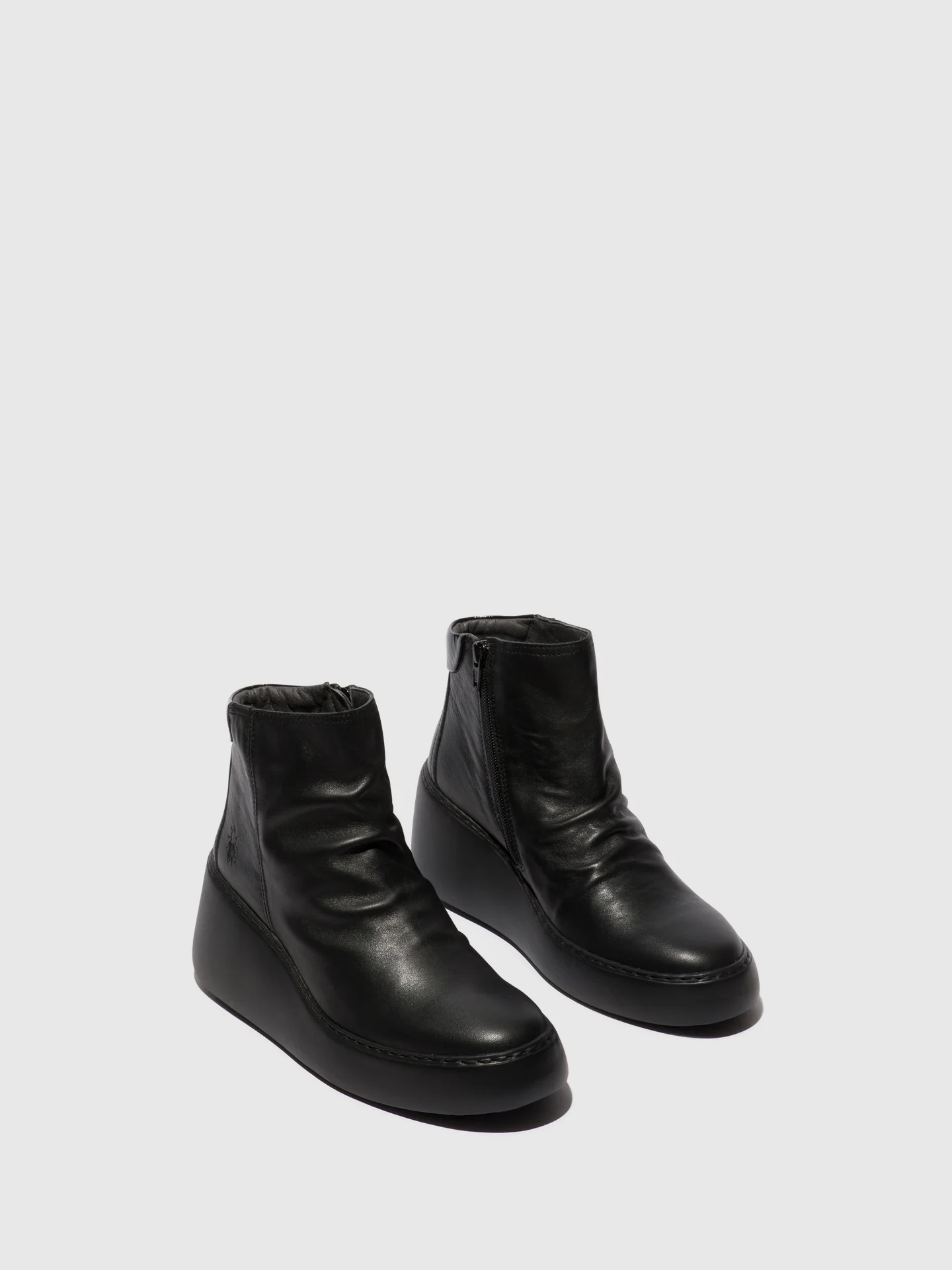 Zip Up Ankle Boots DABE461FLY BLACK (BLACK SOLE) - Image 2