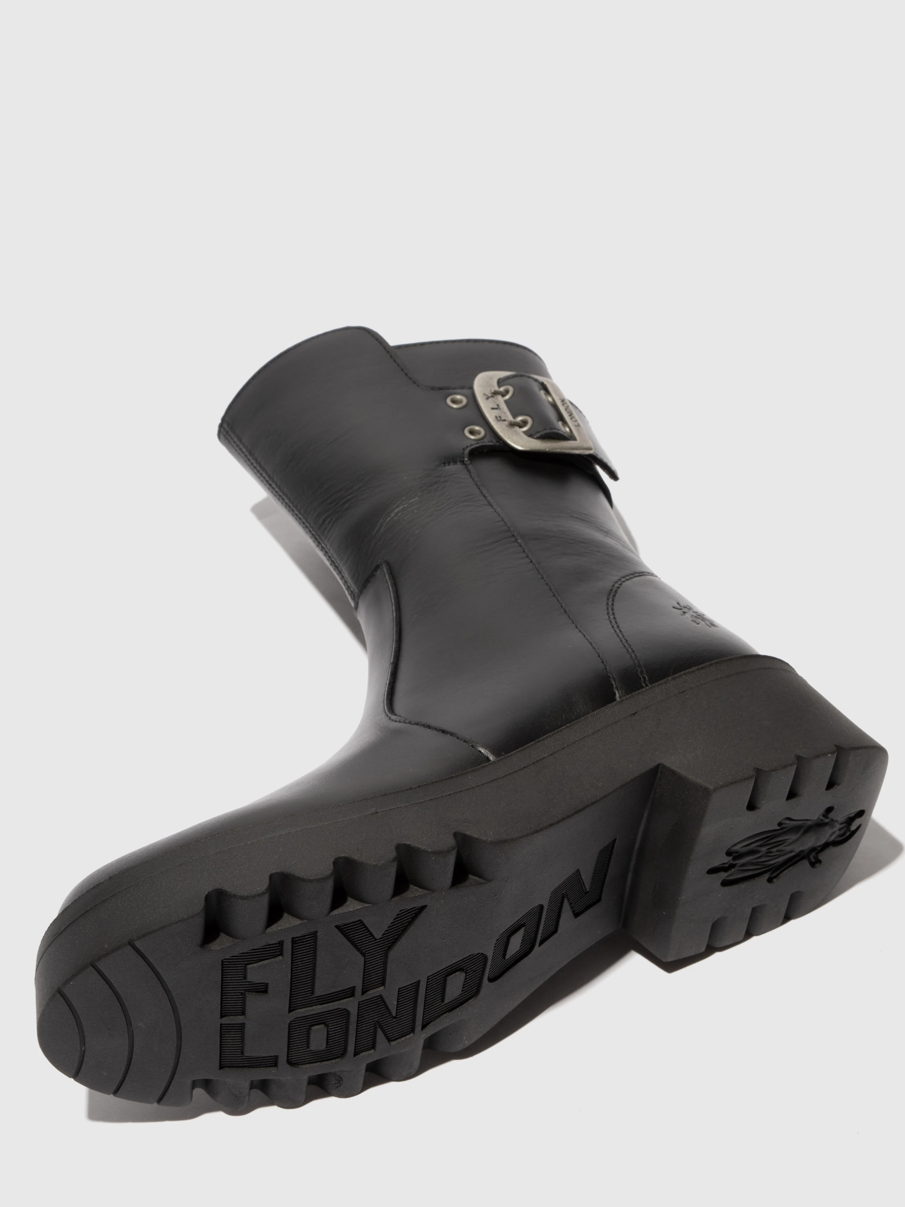 Buckle Ankle Boots MAZZ127FLY BLACK - Image 4