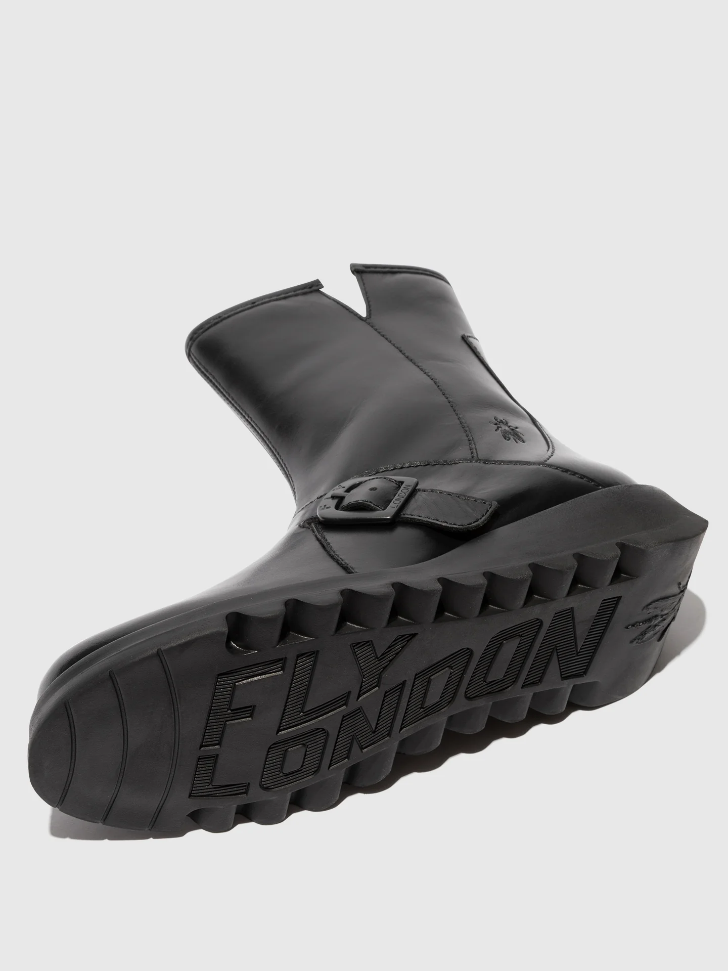 Buckle Ankle Boots SABE013FLY BLACK - Image 4