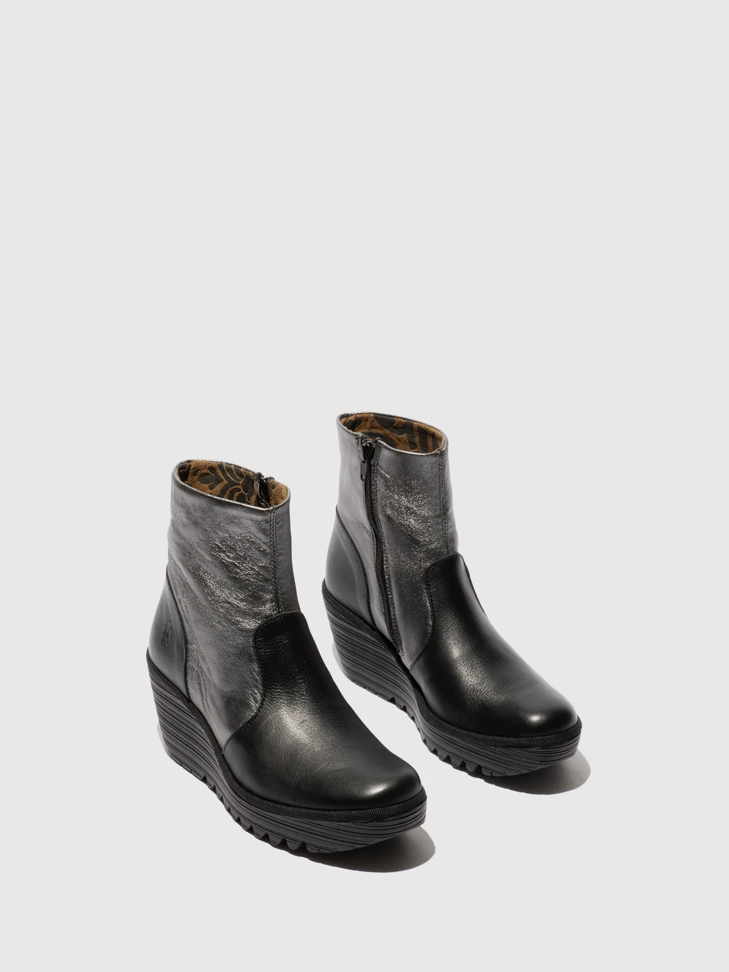 Zip Up Ankle Boots YUXI506FLY BLACK/GRAPHITE - Image 2