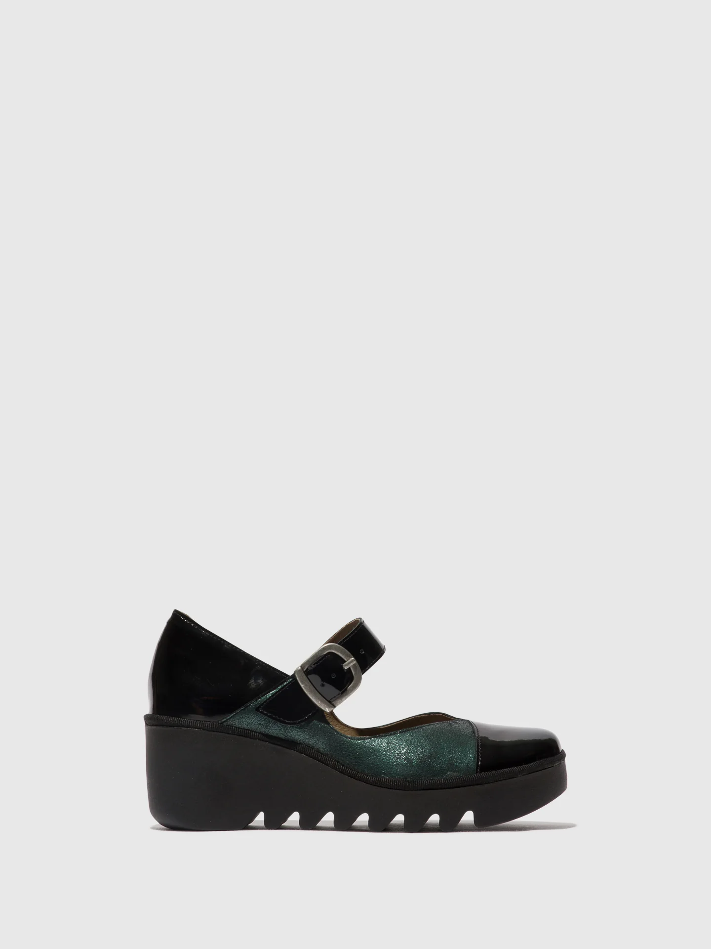 Buckle Shoes BAXE428FLY BLACK/GREEN