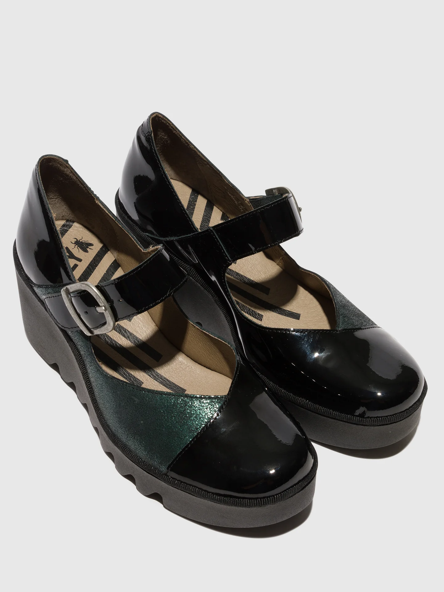 Buckle Shoes BAXE428FLY BLACK/GREEN - Image 4