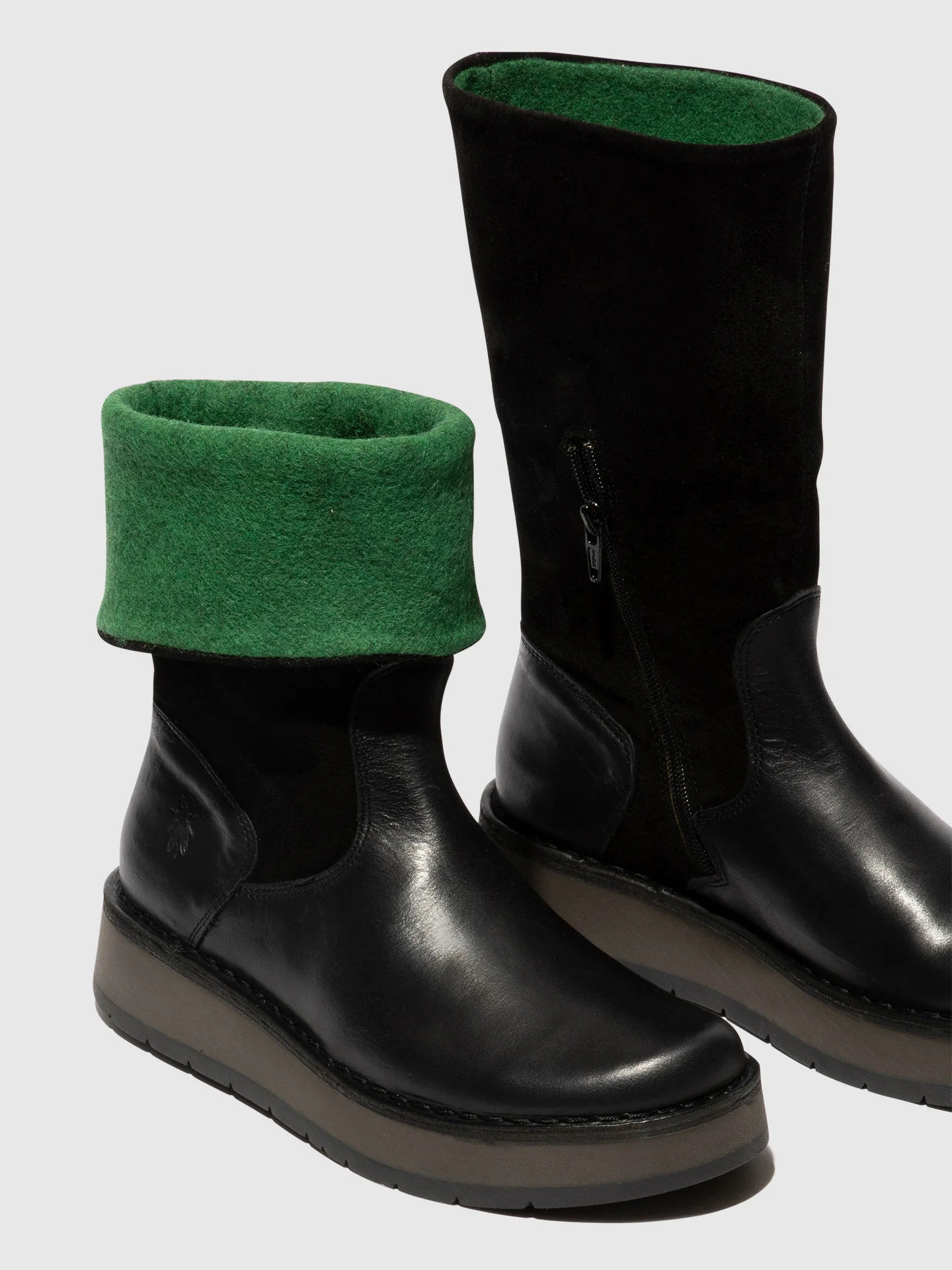 Zip Up Boots RULA083FLY BLACK (GREEN) - Image 4