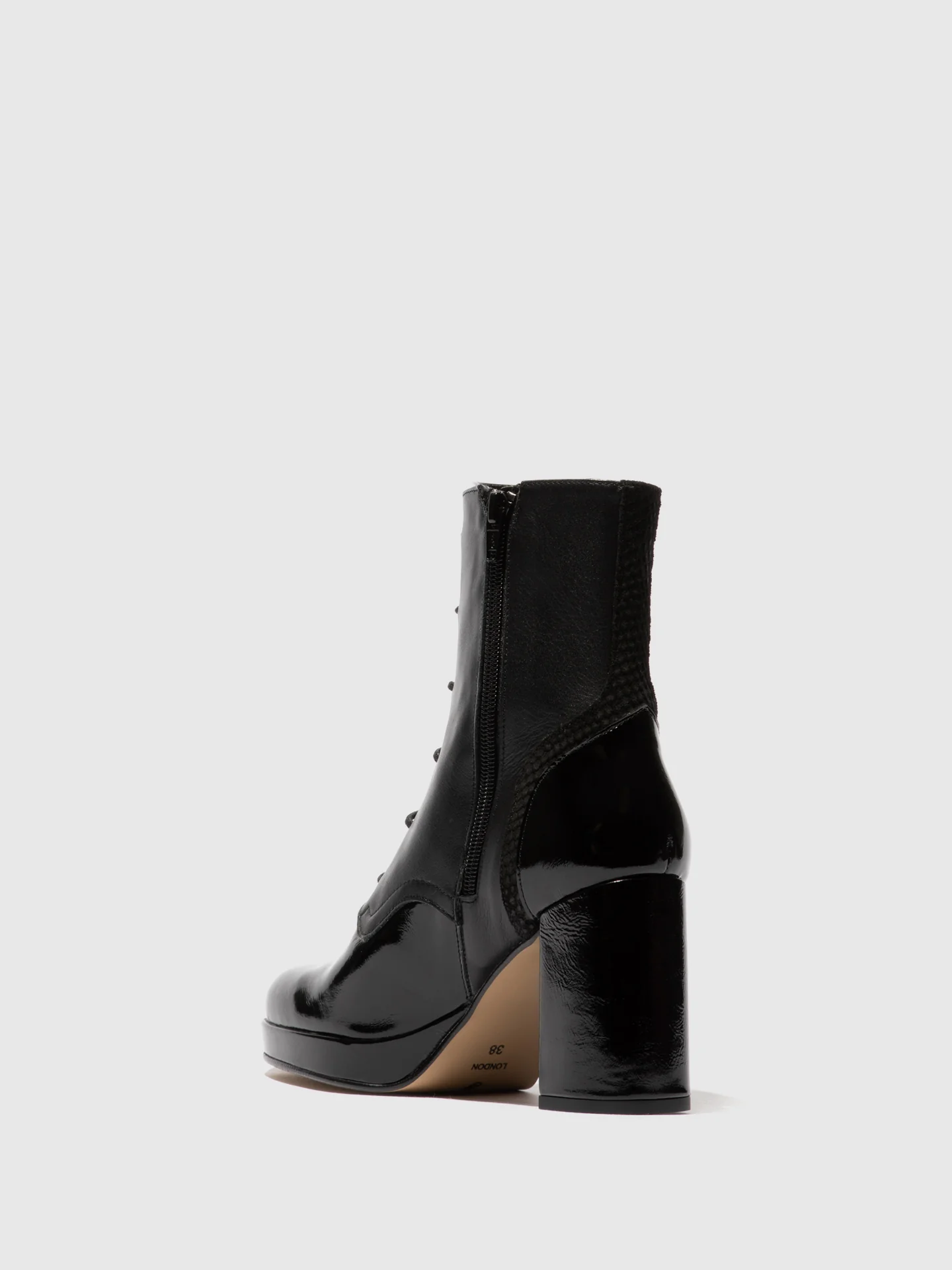 Lace-up Ankle Boots ESIE182FLY BLACK - Image 3