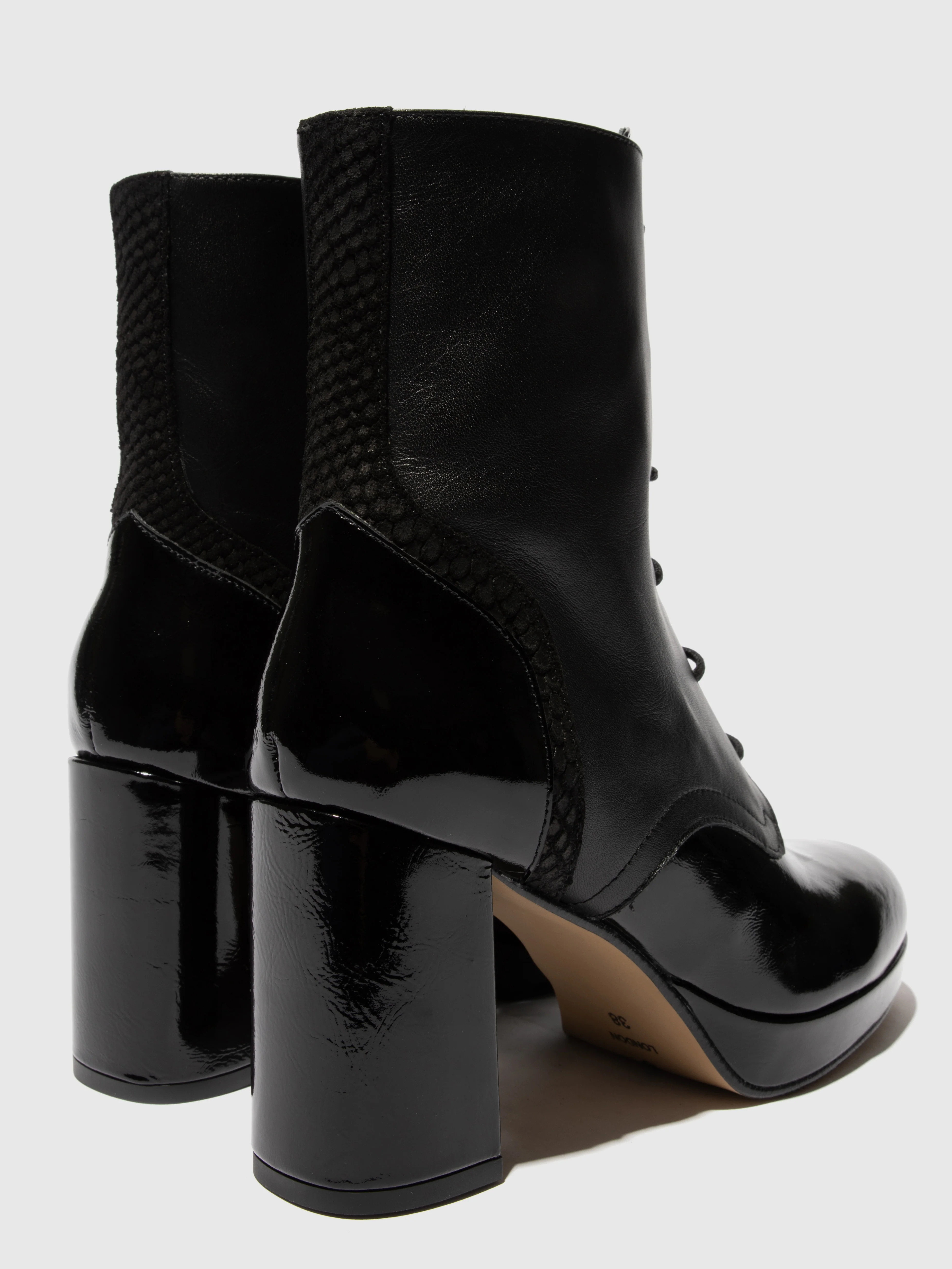 Lace-up Ankle Boots ESIE182FLY BLACK - Image 4