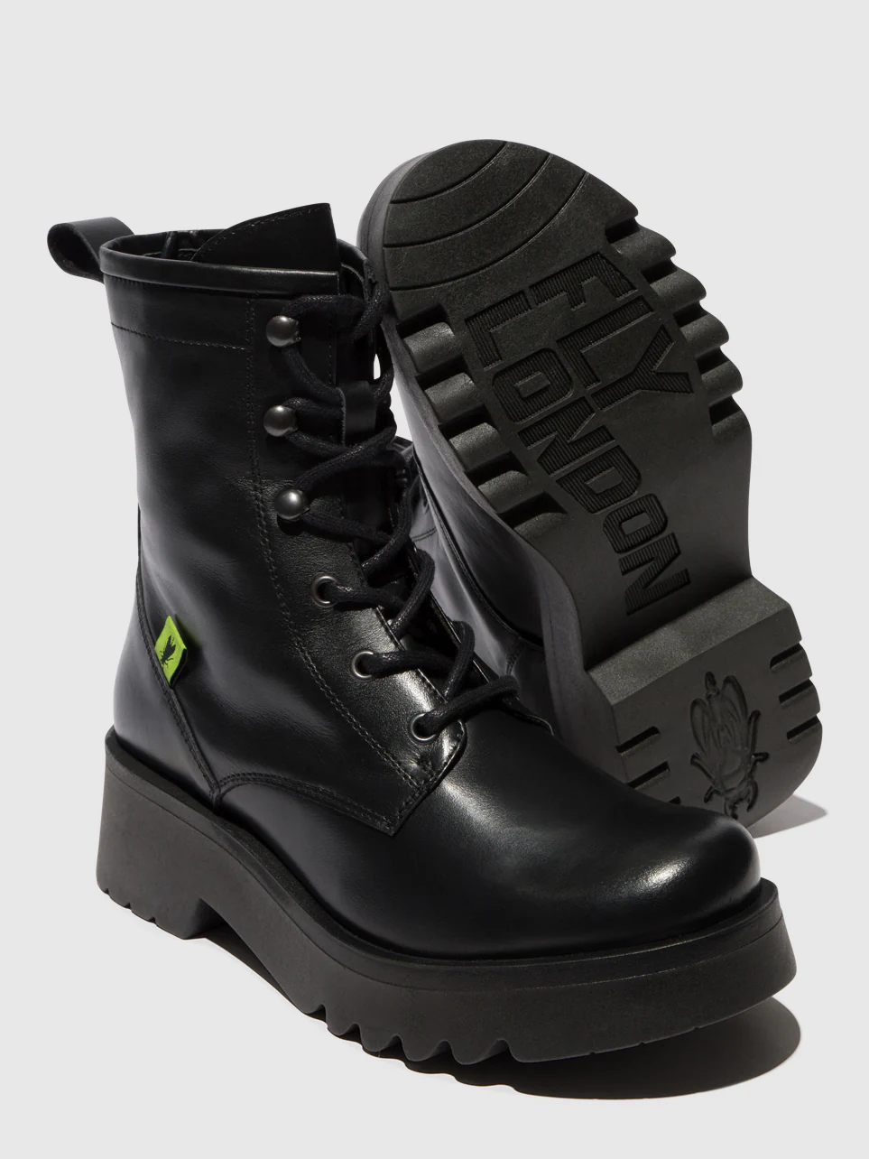 Lace-up Ankle Boots METH903FLY BLACK - Image 4