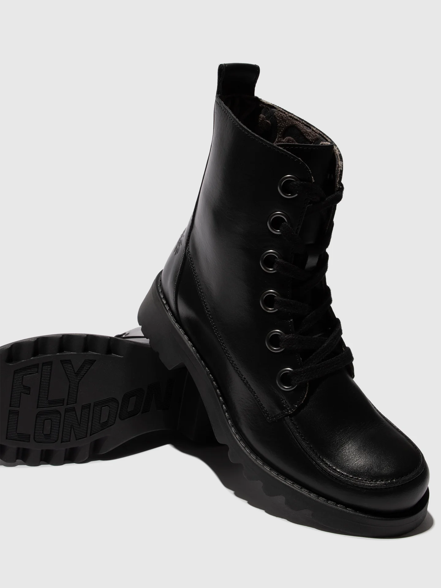 Lace-up Ankle Boots ROLL113FLY BLACK - Image 4