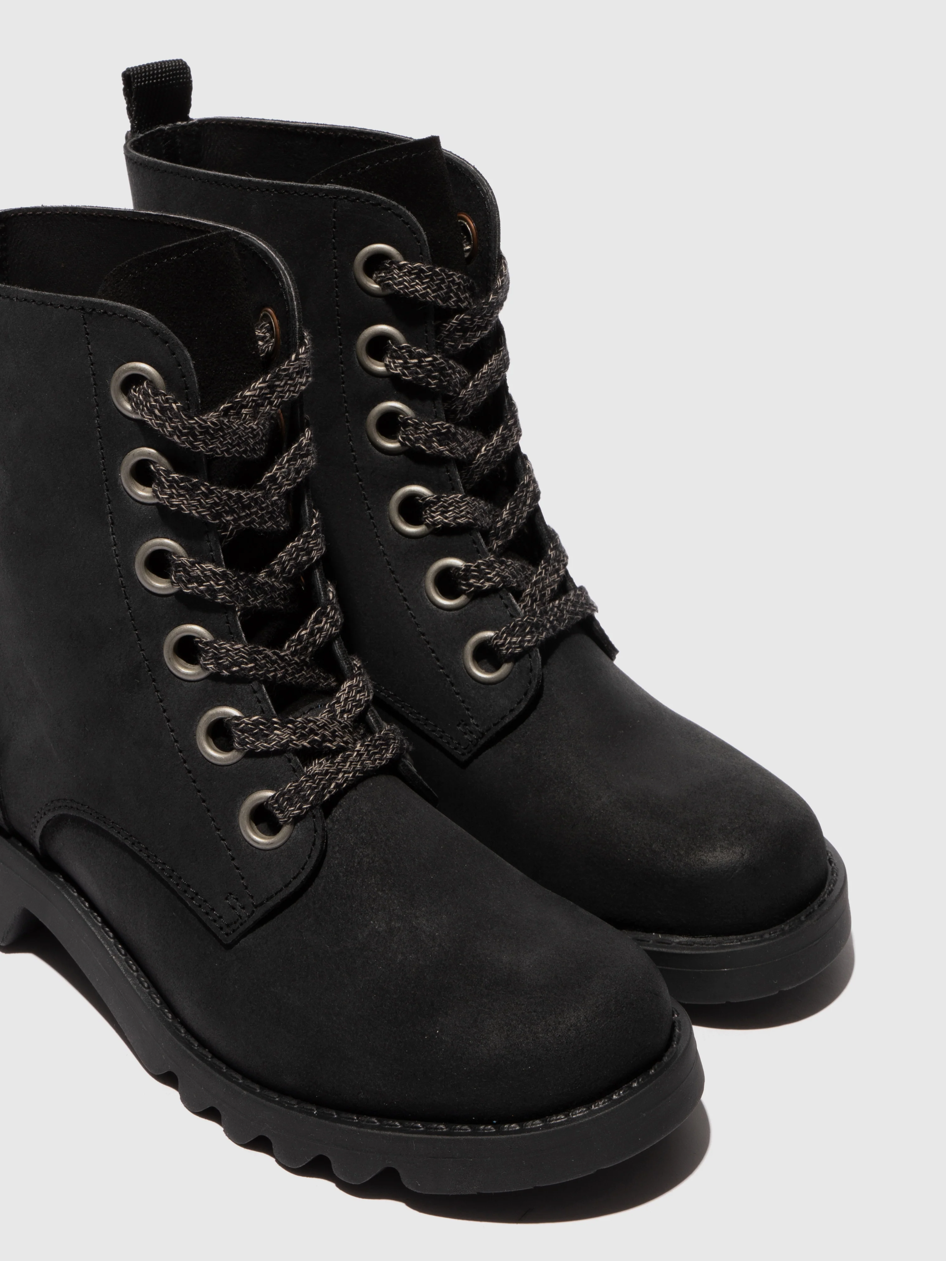Lace-up Ankle Boots ROOG186FLY BLACK - Image 4