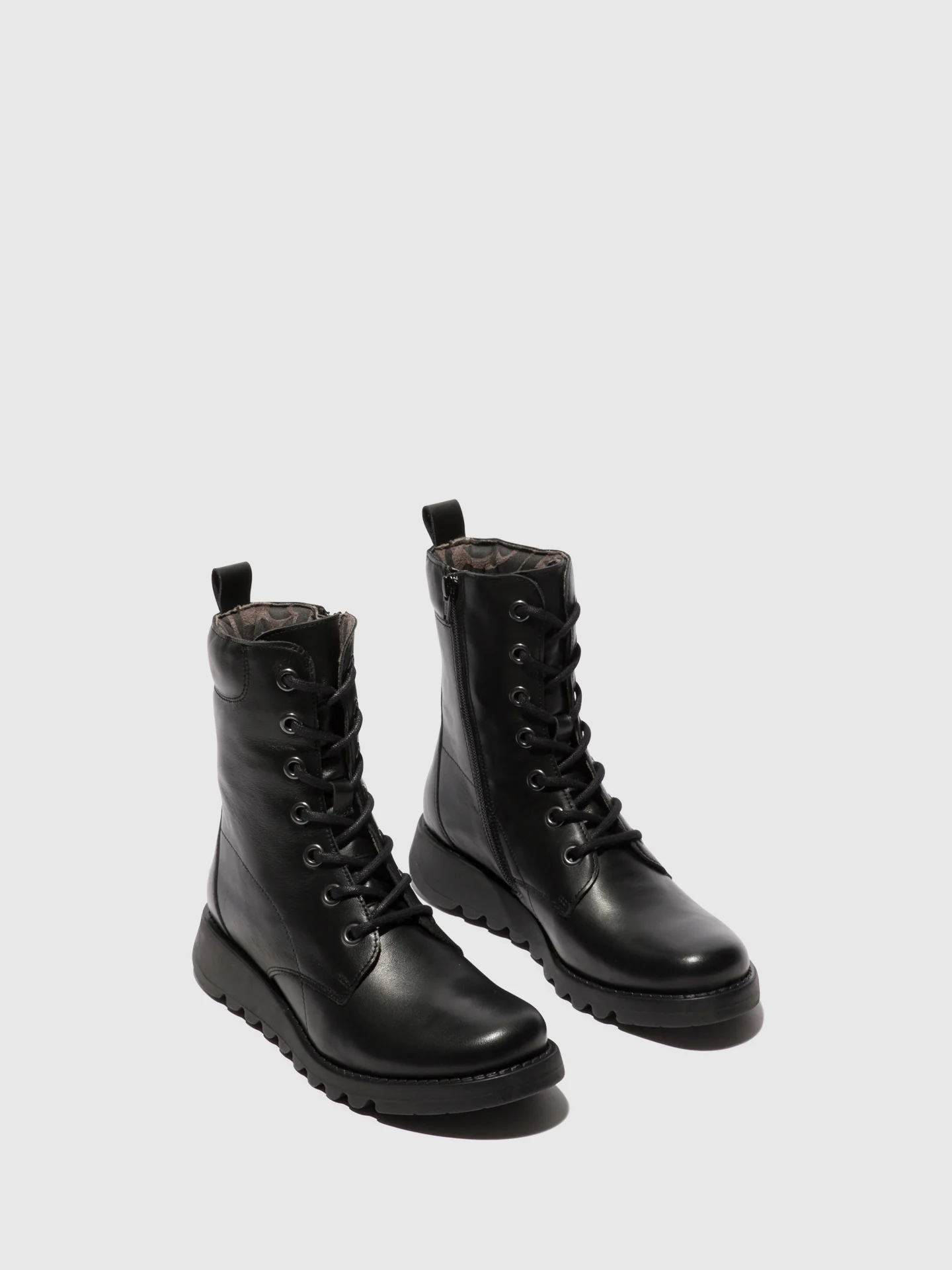 Lace-up Ankle Boots SILF015FLY BLACK - Image 2