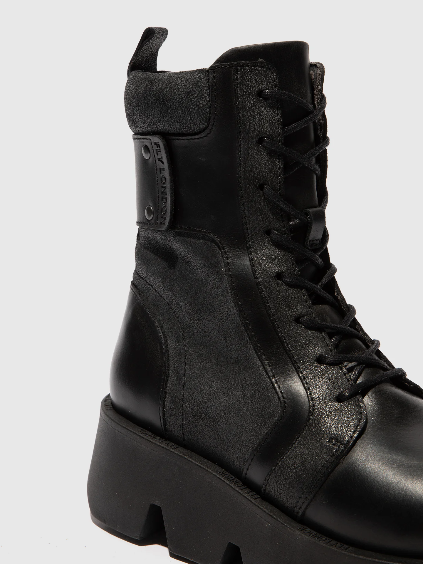 Lace-up Ankle Boots ZELY315FLY BLACK - Image 4