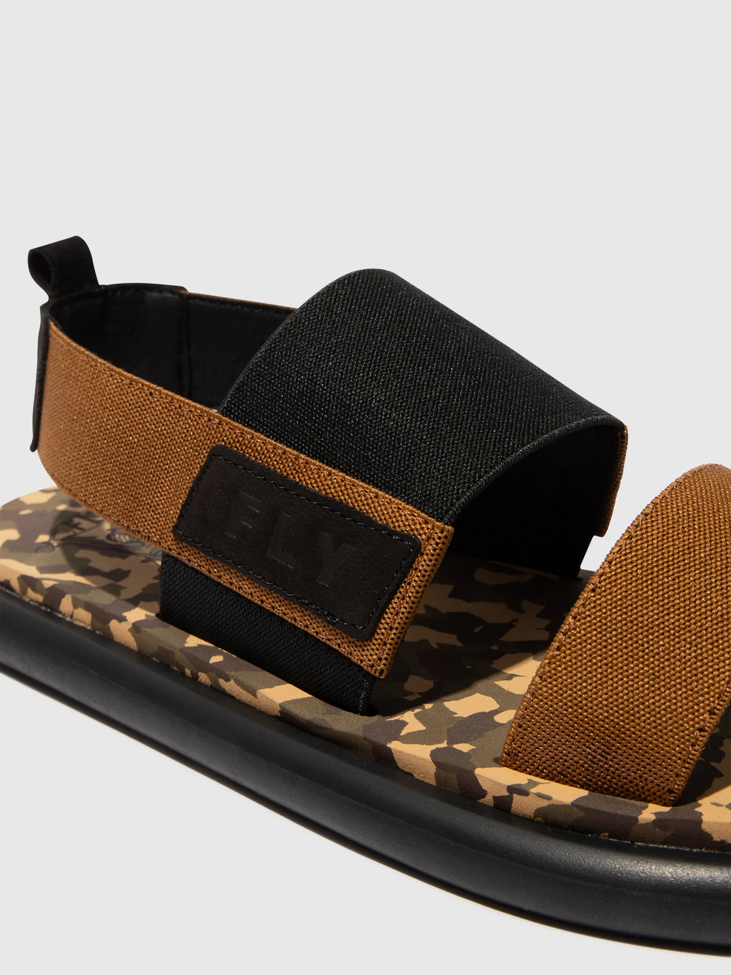 Sling-Back Sandals OICH064FLY BLACK/MUSTARD/CAMU - Image 4