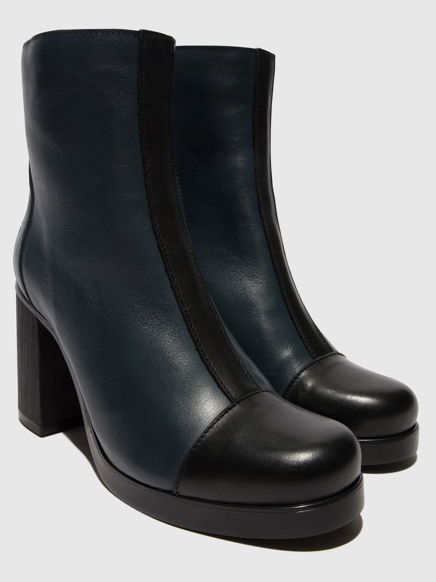 Zip Up Ankle Boots STIR985FLY BLACK/NAVY - Image 4