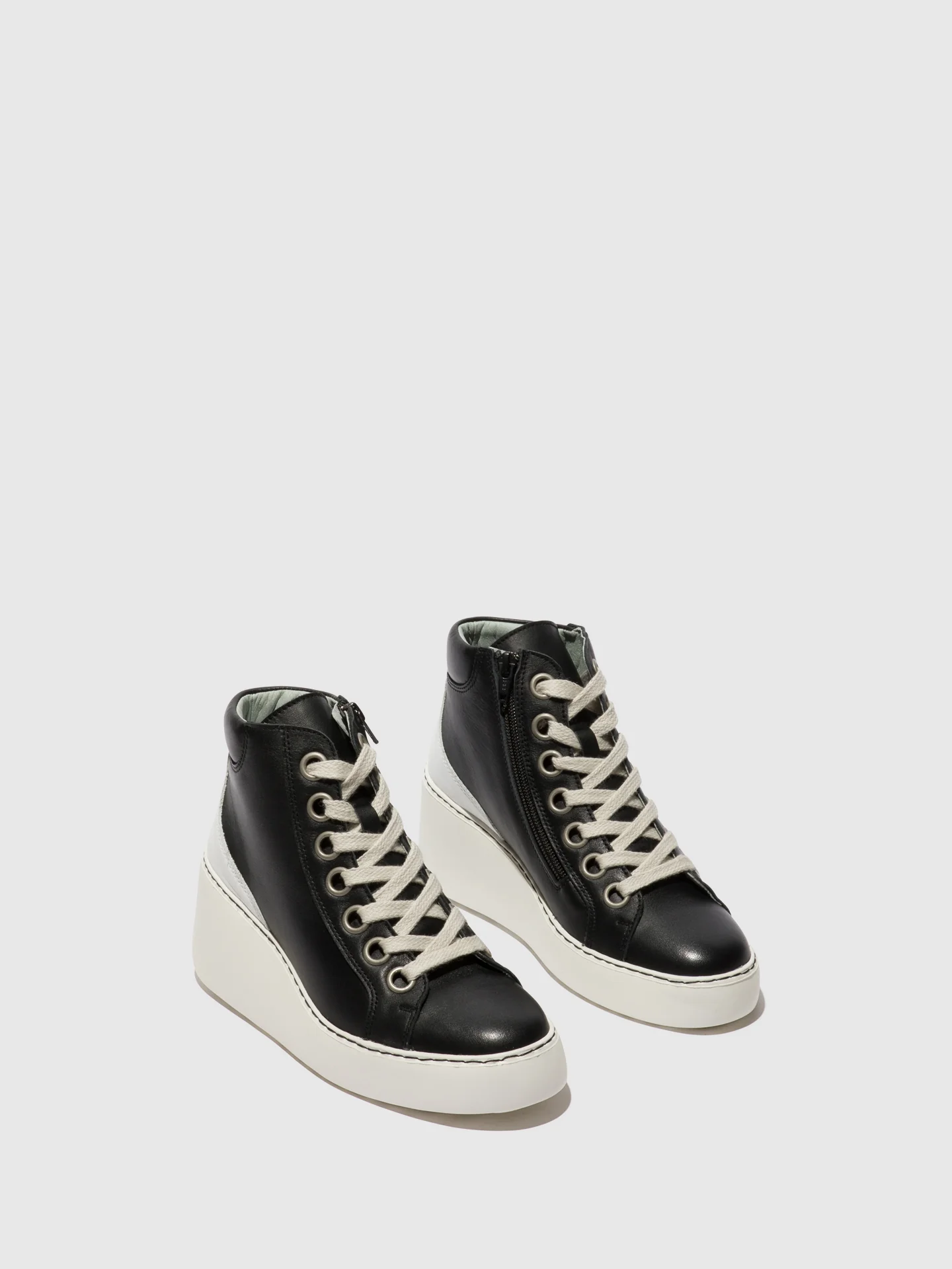Lace-up Ankle Boots DICE468FLY BLACK (OFFWHITE SOLE) - Image 2