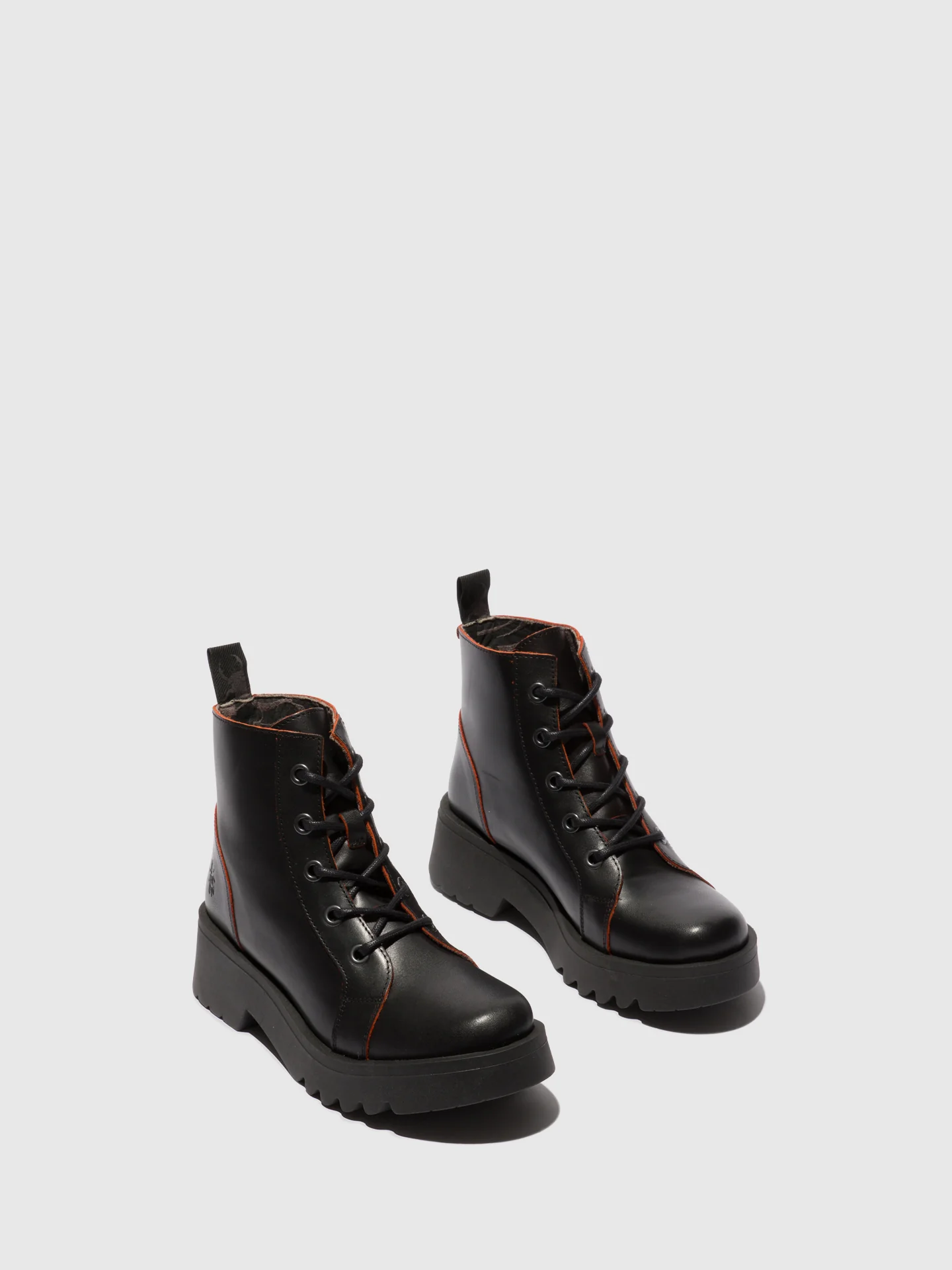 Lace-up Ankle Boots METZ788FLY BLACK/RED - Image 2