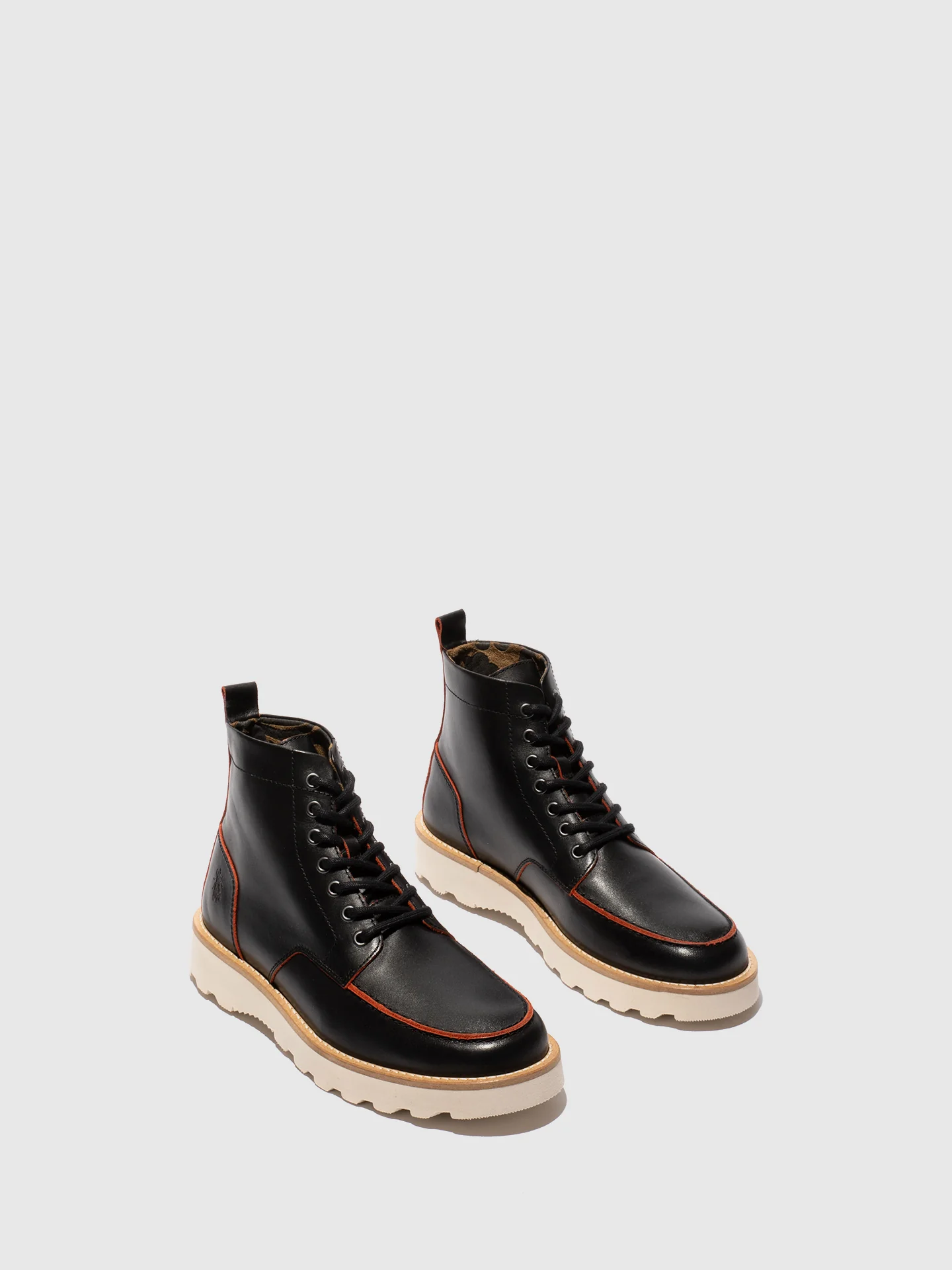 Lace-up Ankle Boots ROIK300FLY BLACK/RED - Image 2