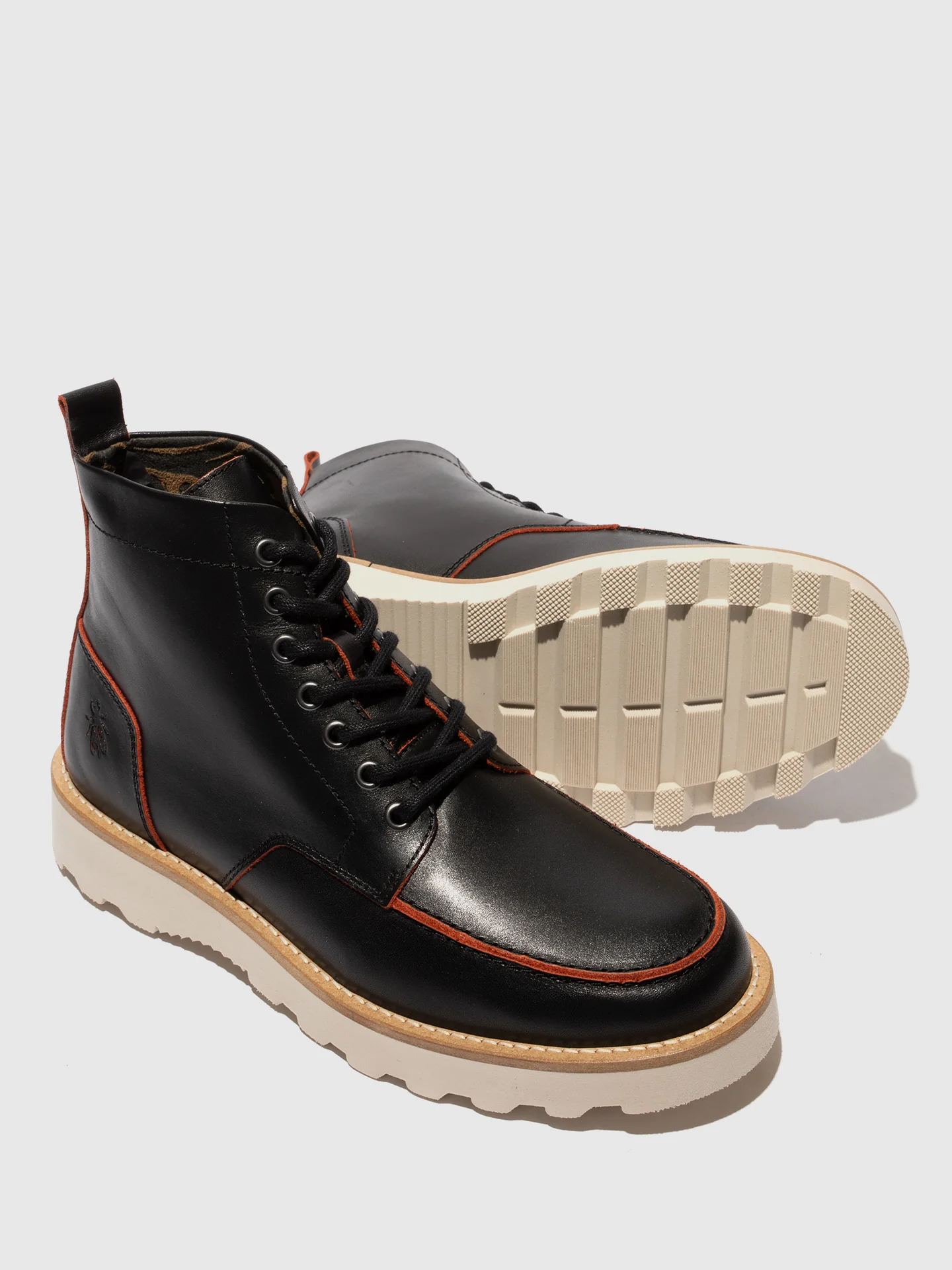 Lace-up Ankle Boots ROIK300FLY BLACK/RED - Image 4