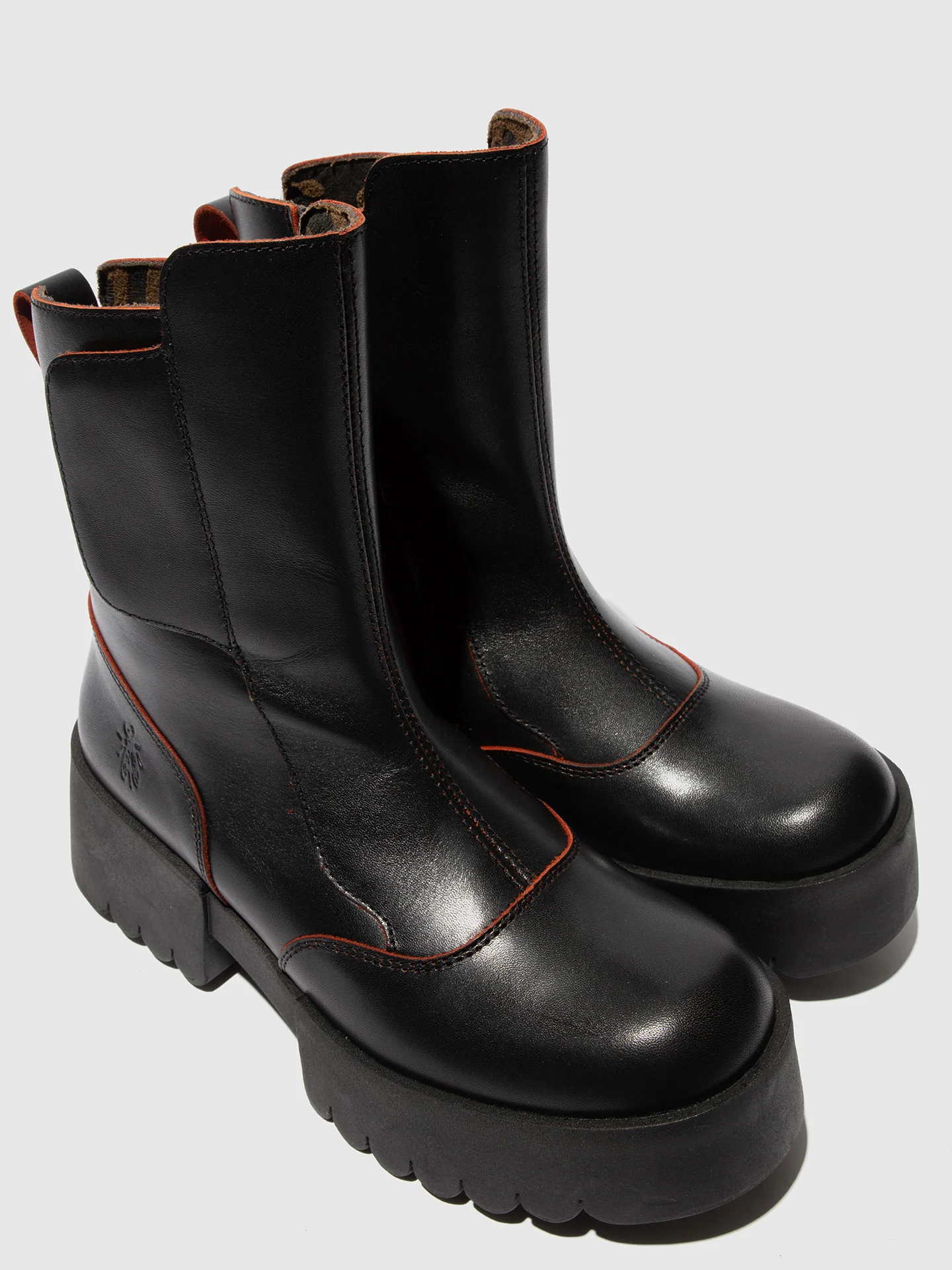 Velcro Ankle Boots EGLI124FLY BLACK/RED - Image 4
