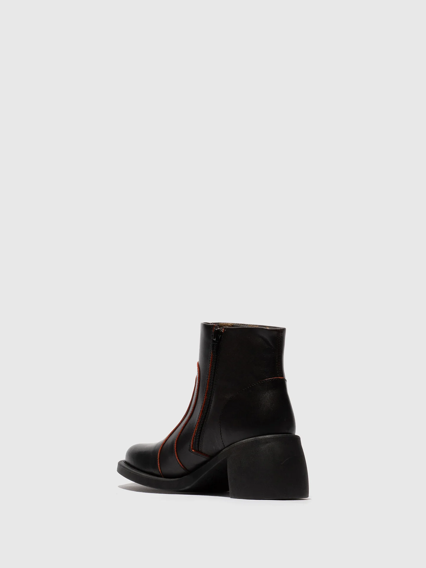 Zip Up Ankle Boots HEWI304FLY BLACK/RED - Image 3
