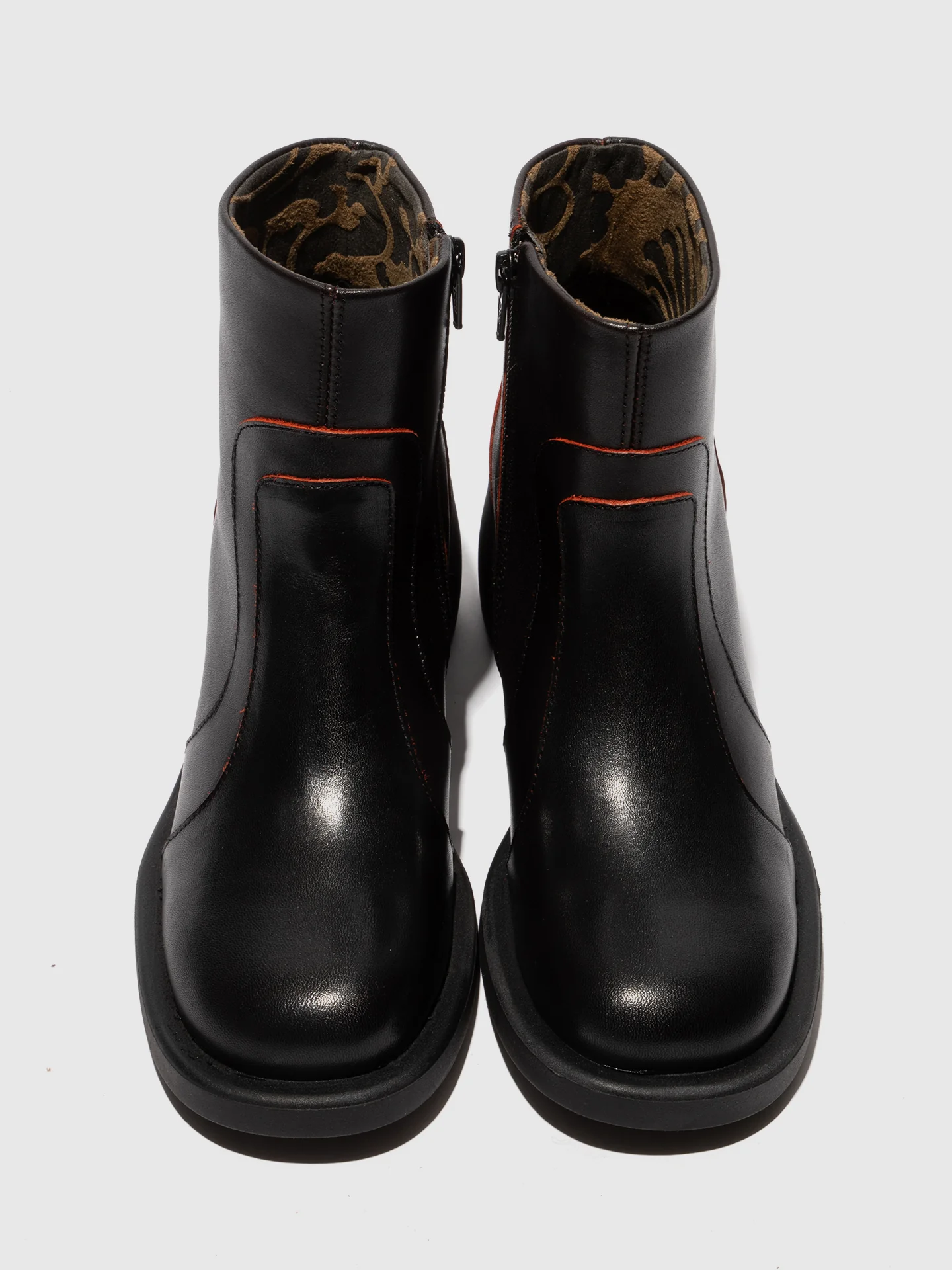 Zip Up Ankle Boots HEWI304FLY BLACK/RED - Image 4