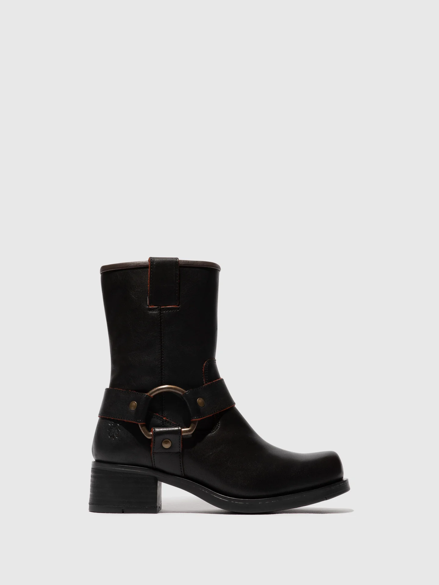 Zip Up Ankle Boots REVA010FLY BLACK/RED