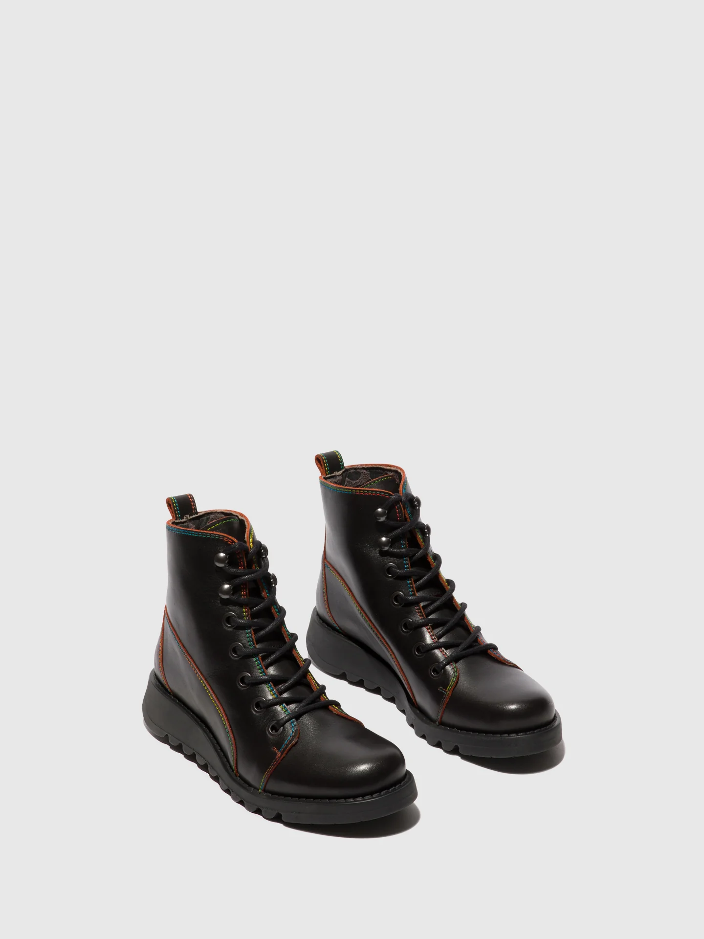 Lace-up Ankle Boots SORE813FLY BLACK/RED(RAINBOW ST.) - Image 2
