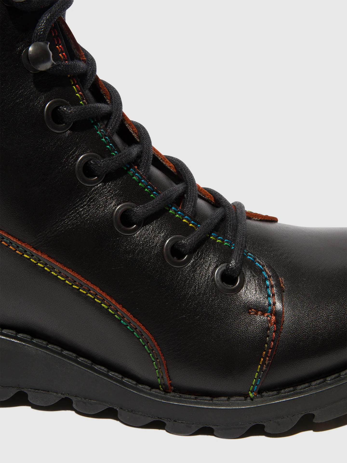 Lace-up Ankle Boots SORE813FLY BLACK/RED(RAINBOW ST.) - Image 4