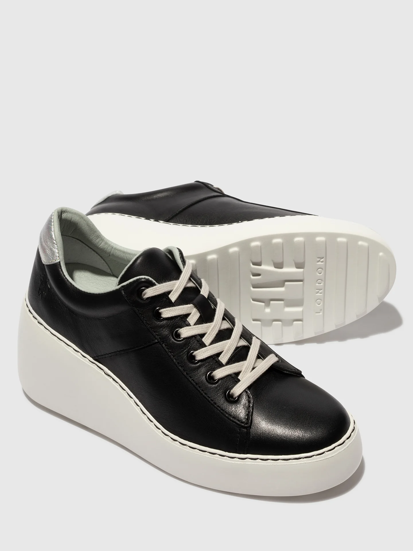 Lace-up Trainers DELF580FLY BLACK/SILVER - Image 4