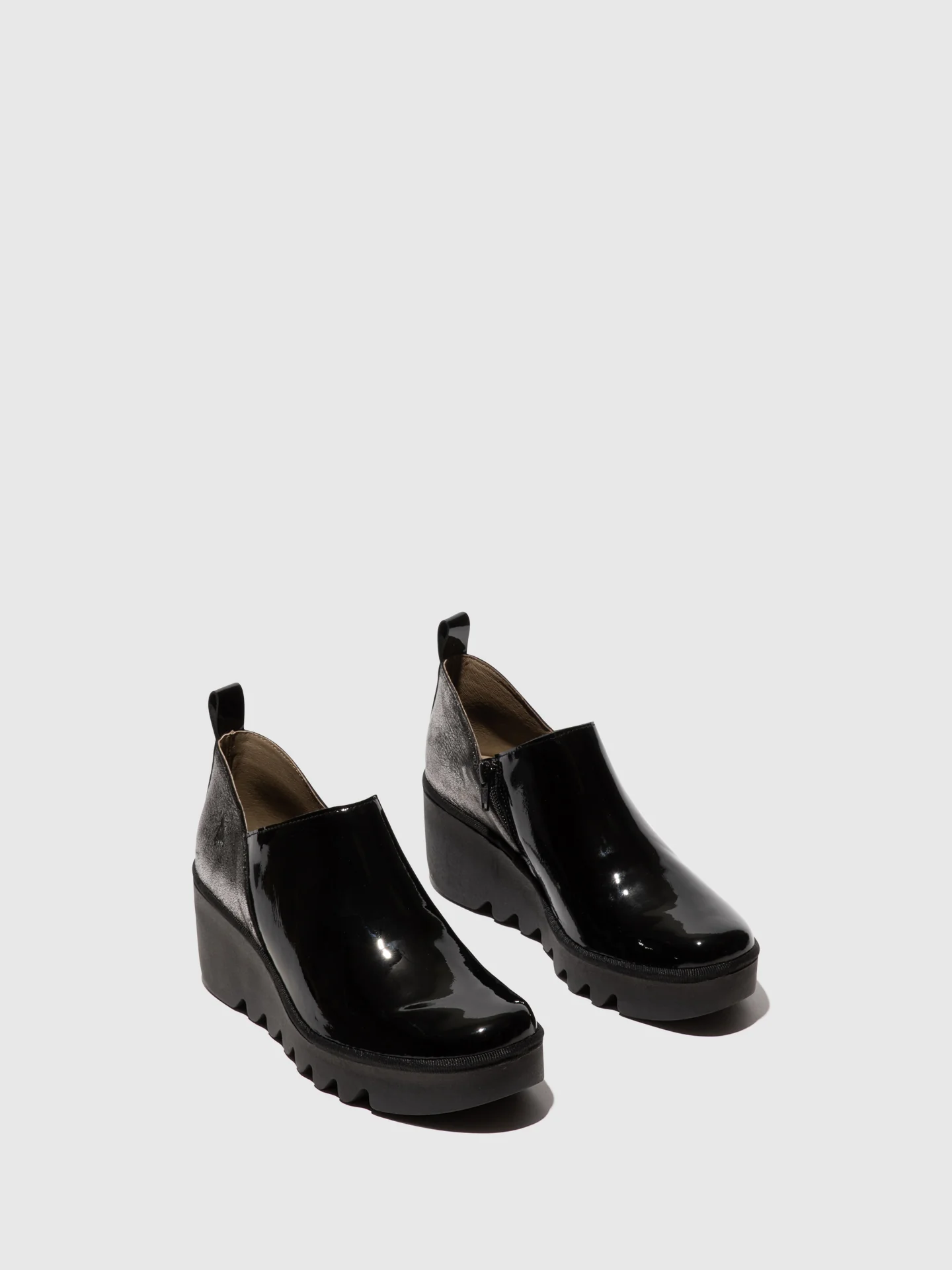 Zip Up Ankle Boots BELI458FLY BLACK/SILVER - Image 2