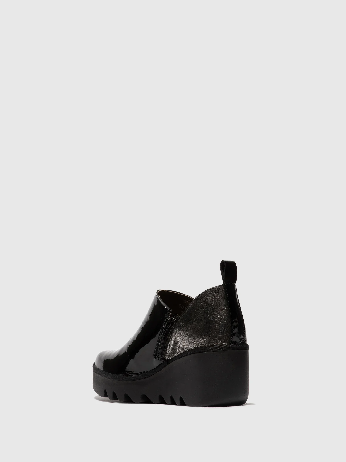 Zip Up Ankle Boots BELI458FLY BLACK/SILVER - Image 3