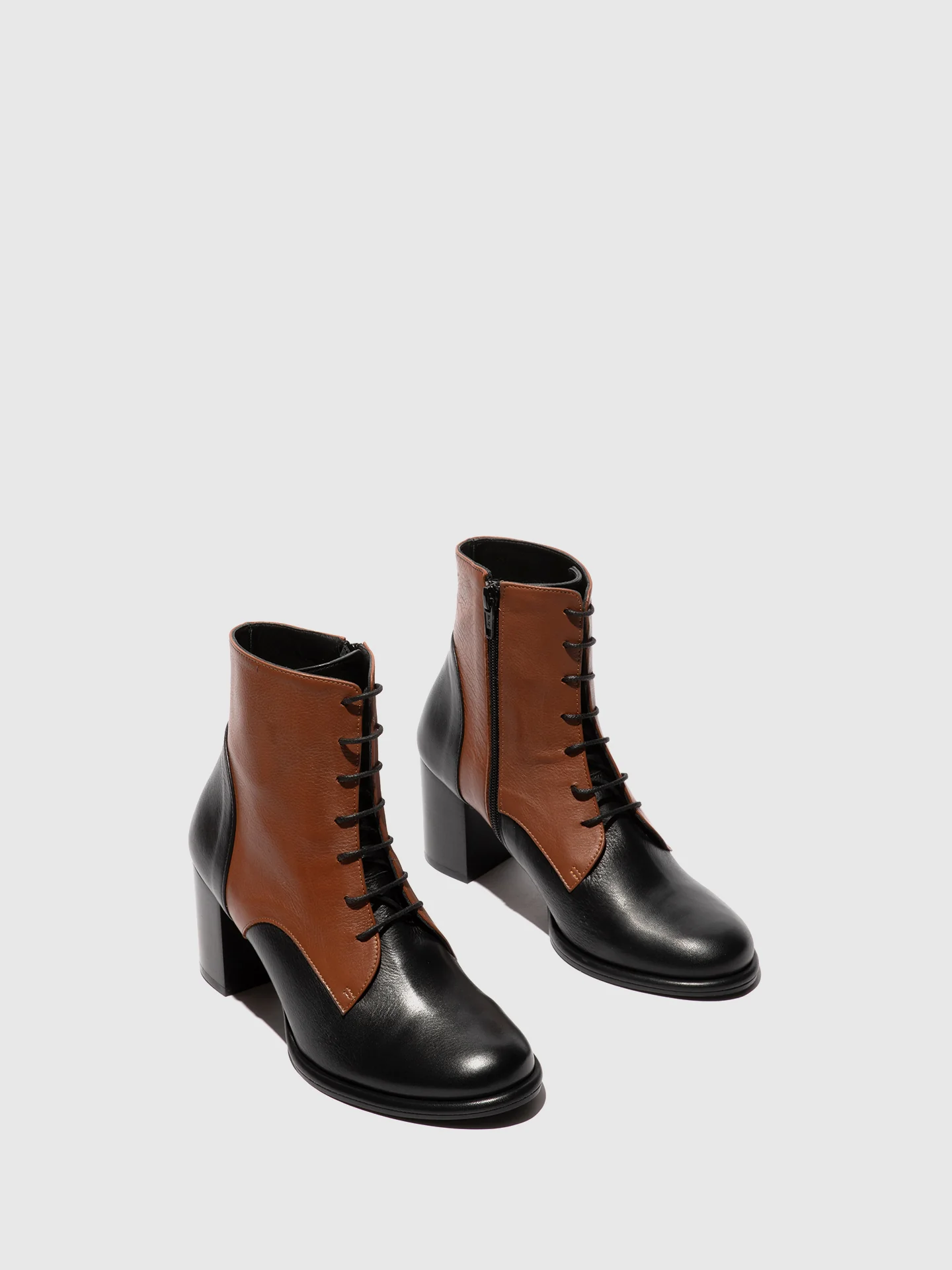 Lace-up Ankle Boots MIDS359FLY BLACK/TAN - Image 2
